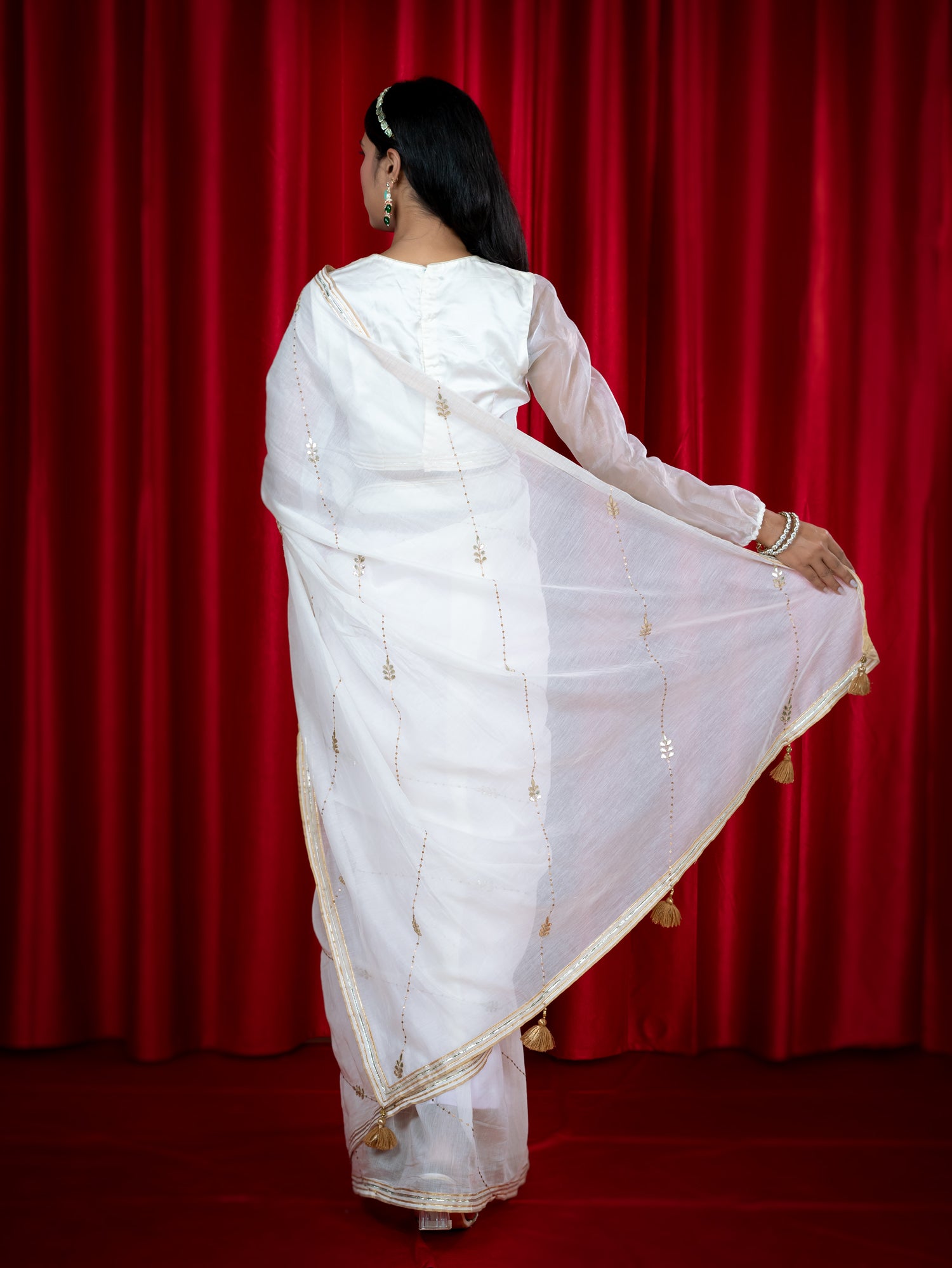 Sitara White Gota Patti Saree