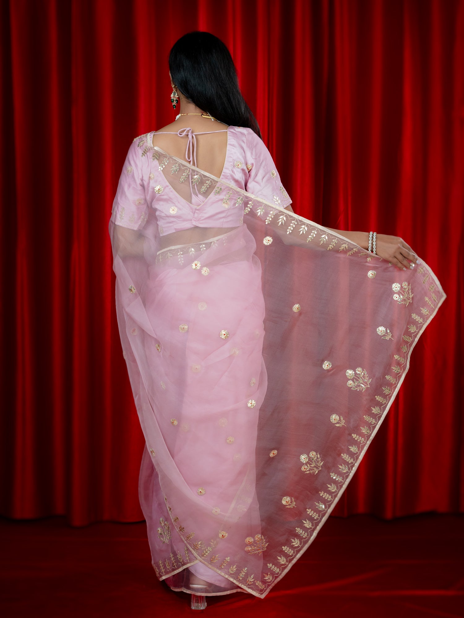 Malhaar Pink Gota Patti Saree