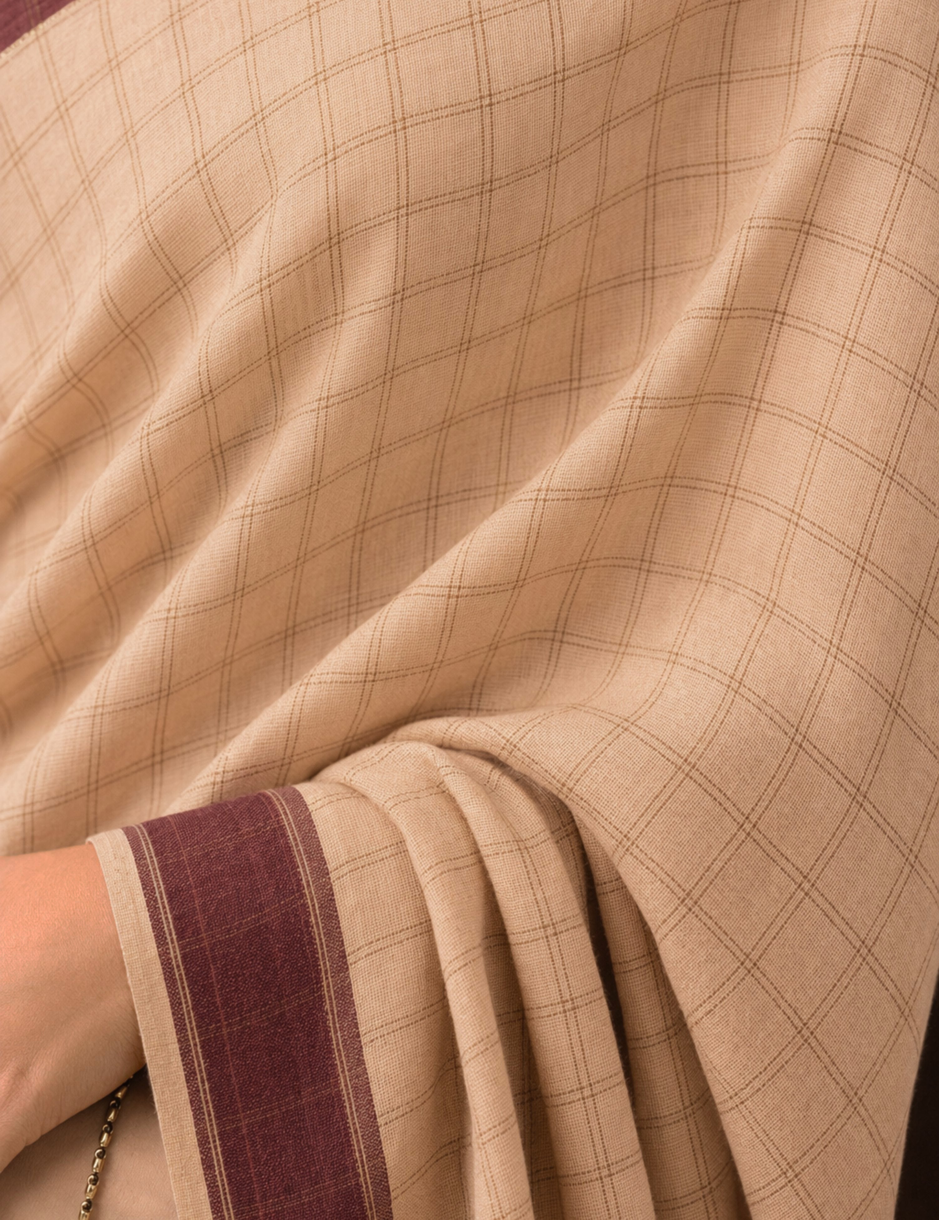 Kattam Dusty-Pink Venkatagiri Saree