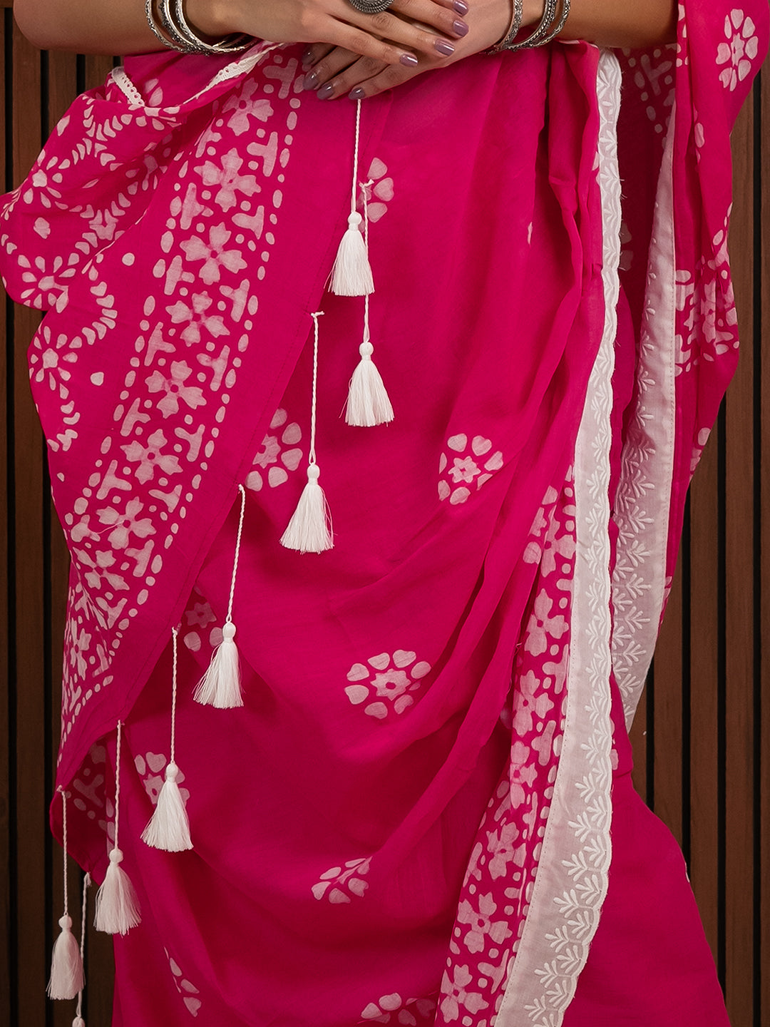 Suti Dil Pink Batik Saree