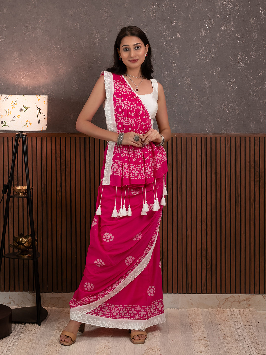 Suti Dil Pink Batik Saree