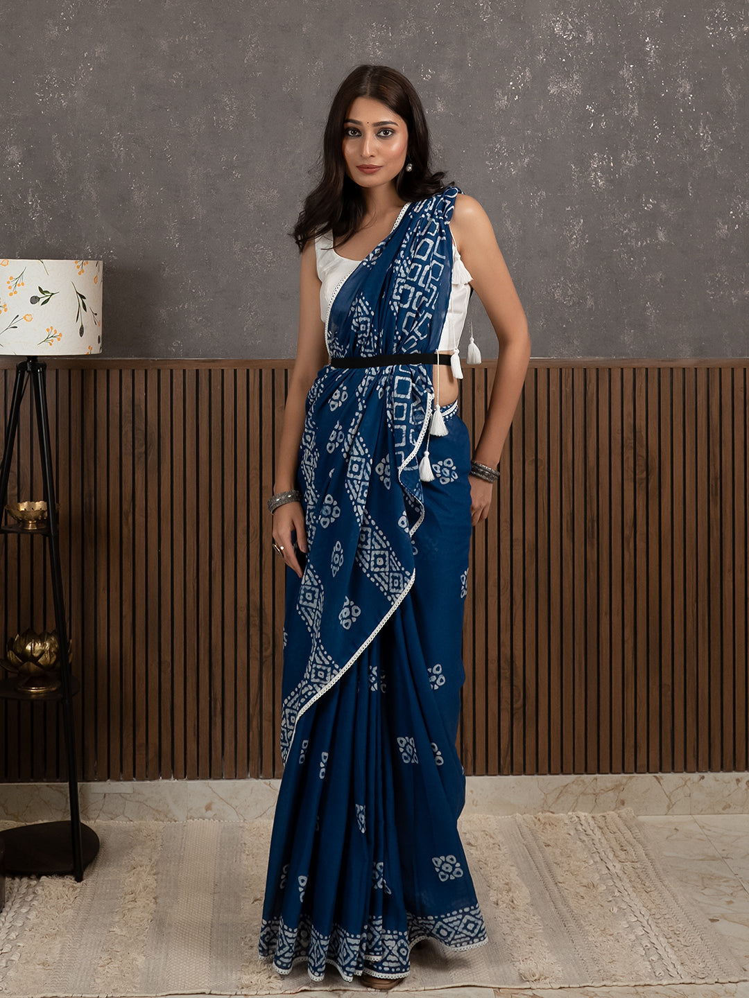 Suti Barfi Indigo Batik Saree