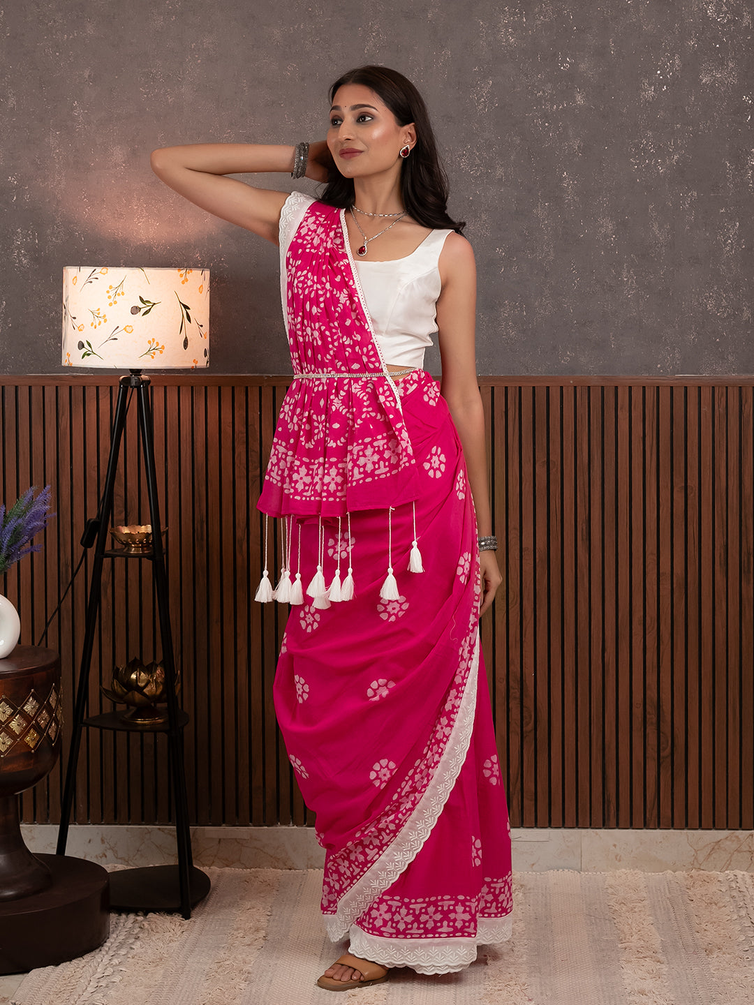 Suti Dil Pink Batik Saree