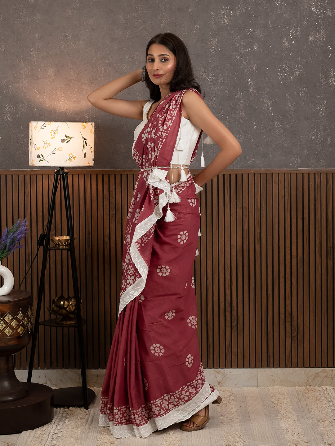 Suti Dil Dusty Pink Batik Saree