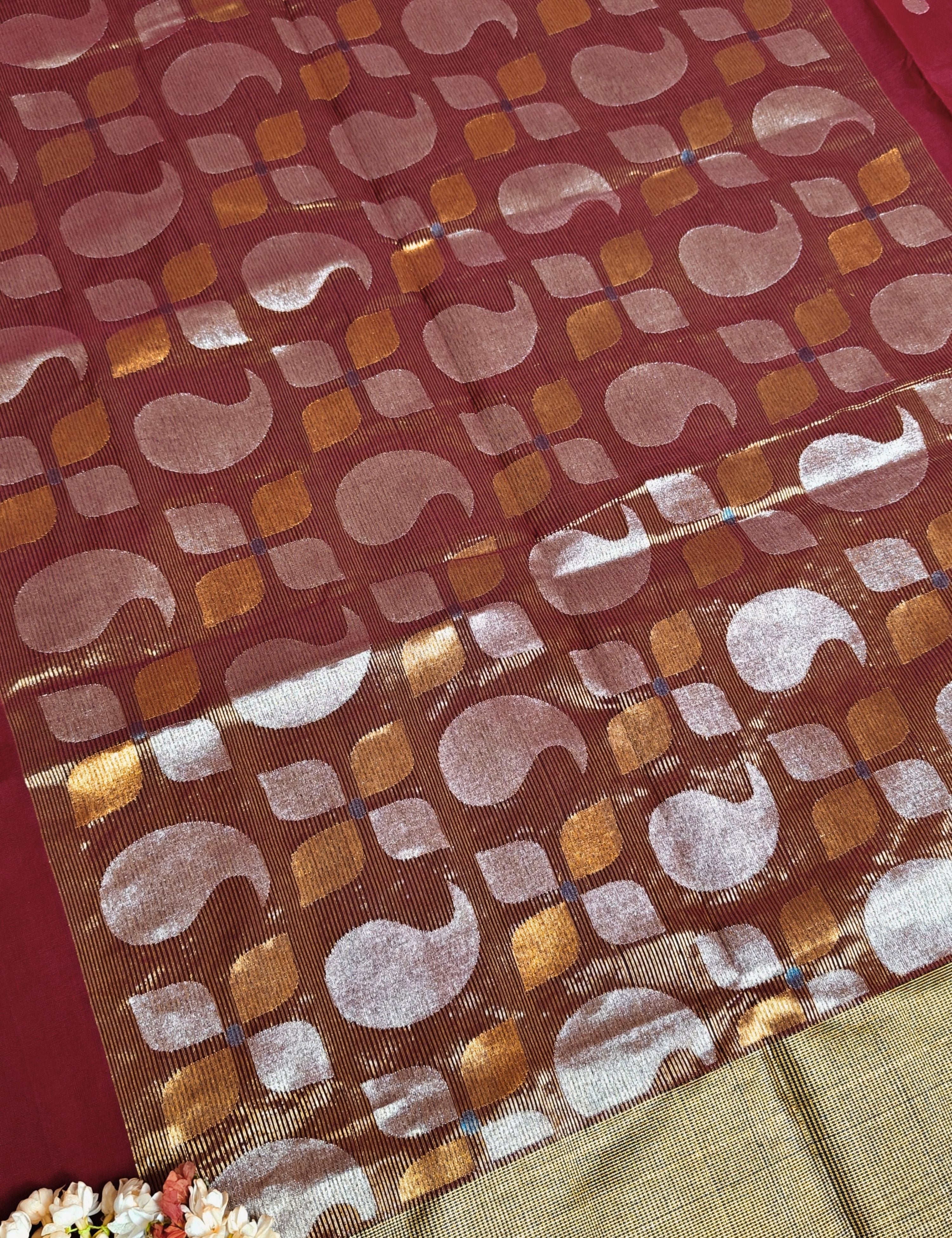 Airavat Maroon Venkatagiri Saree