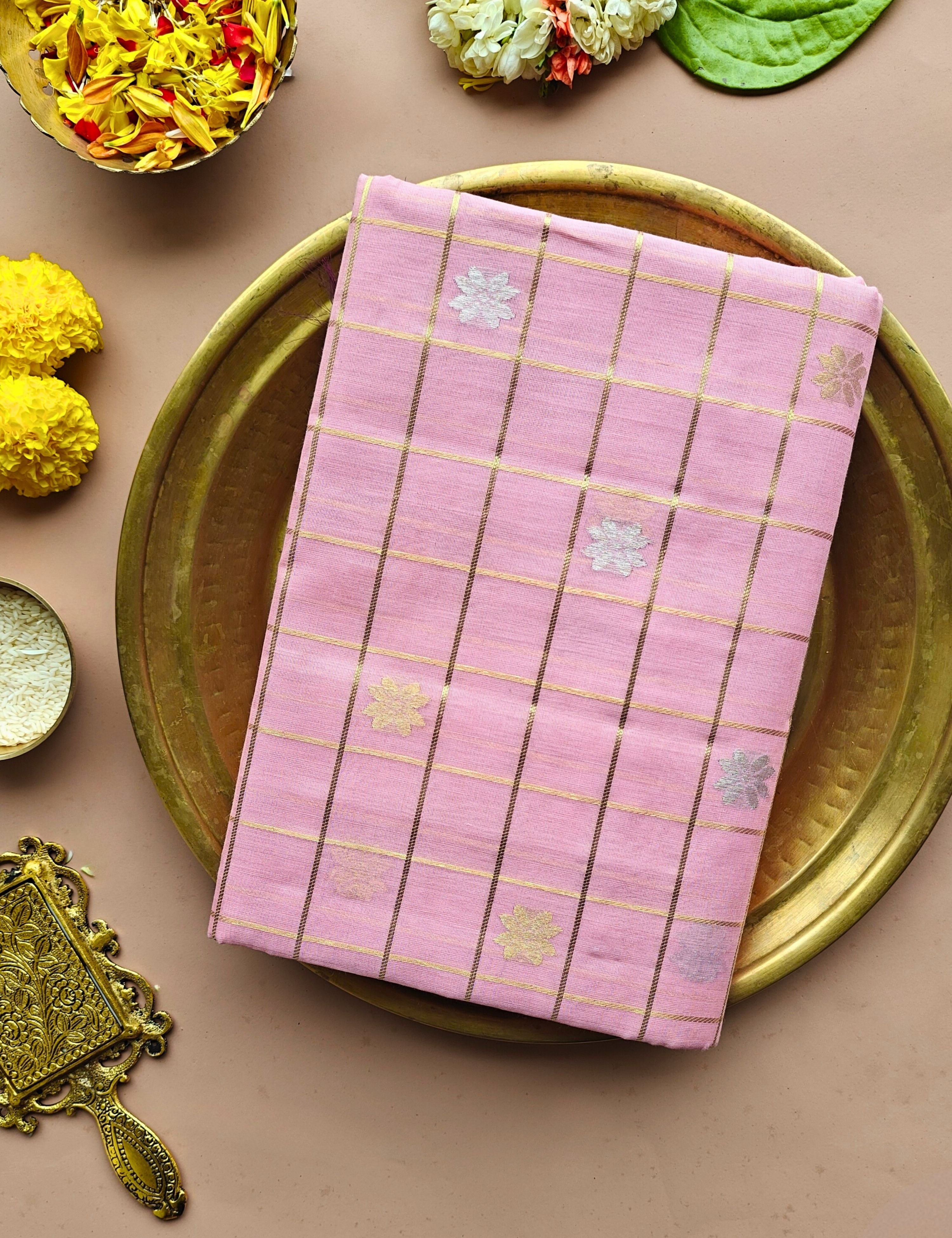 Phool Pink Venkatagiri Saree