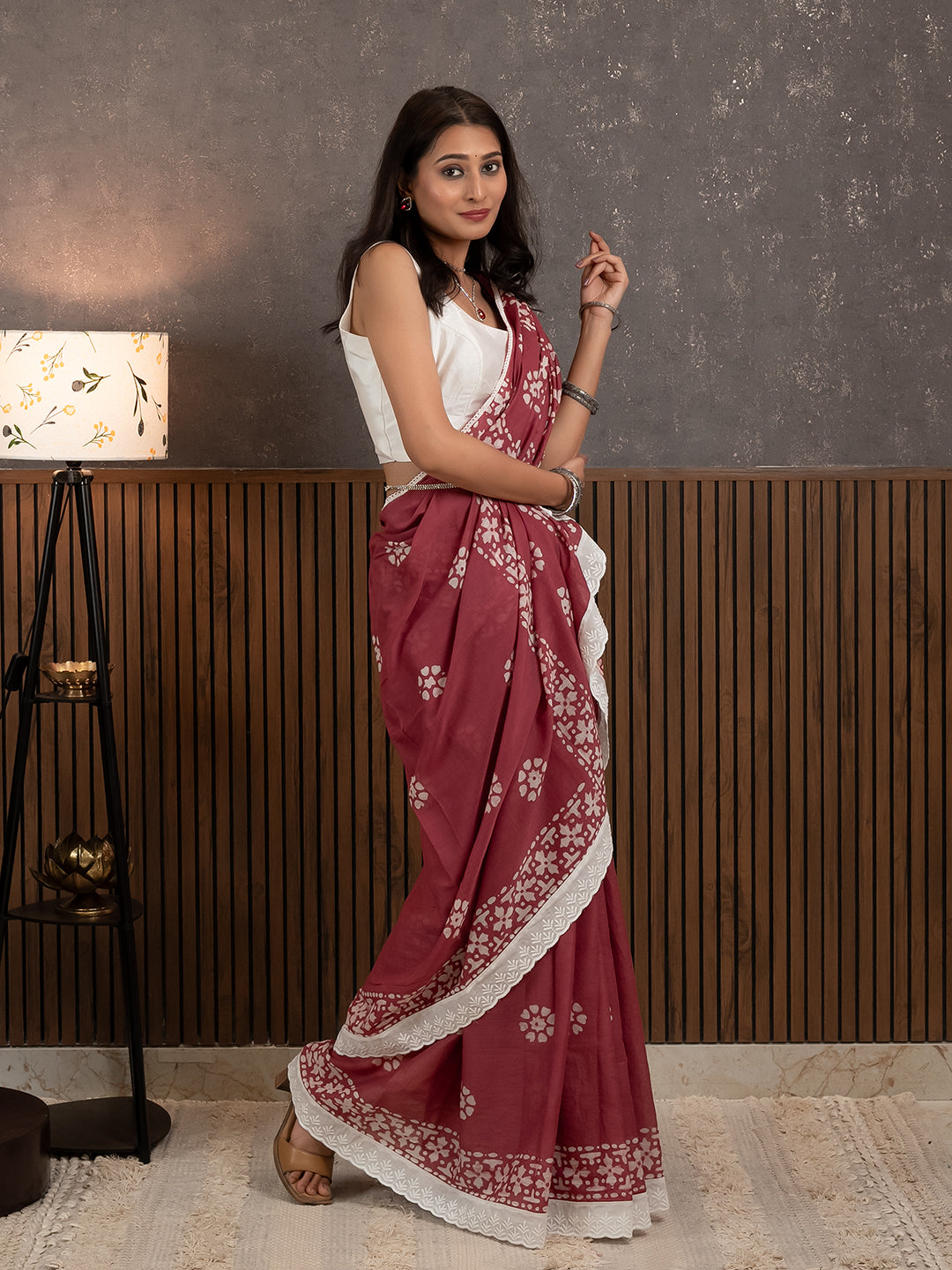 Suti Dil Dusty Pink Batik Saree