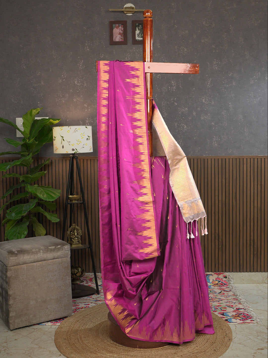 Dravya Purple Soft Semi Silk Saree