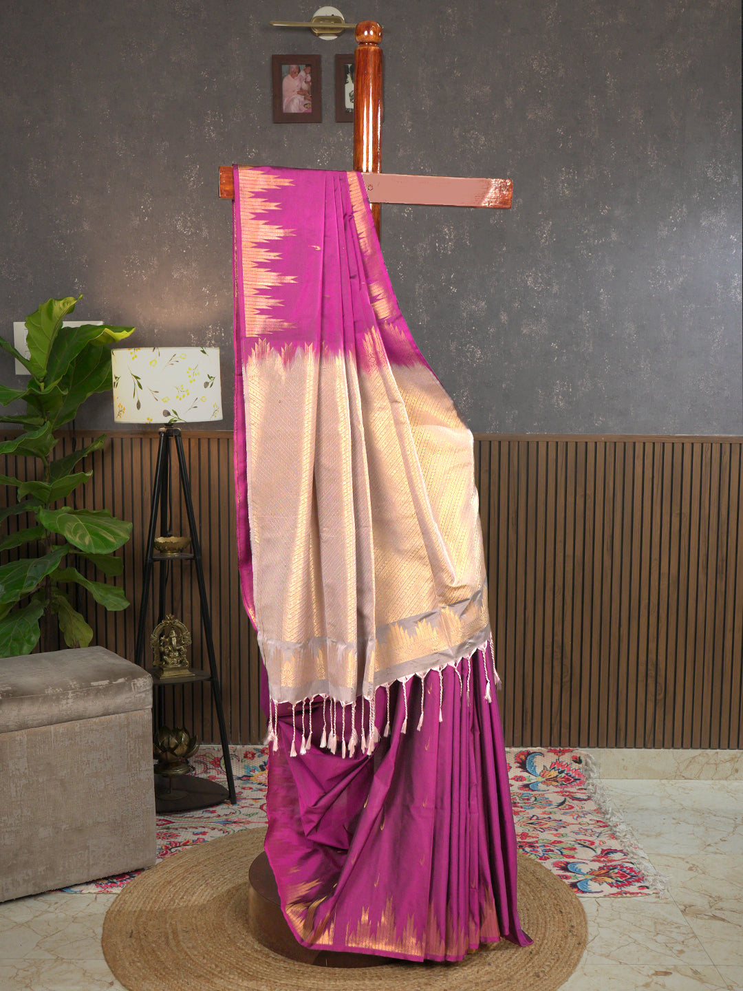 Dravya Purple Soft Semi Silk Saree