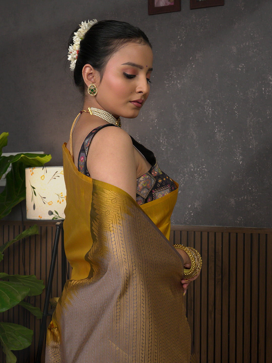 Dravya Yellow Soft Semi Silk Saree