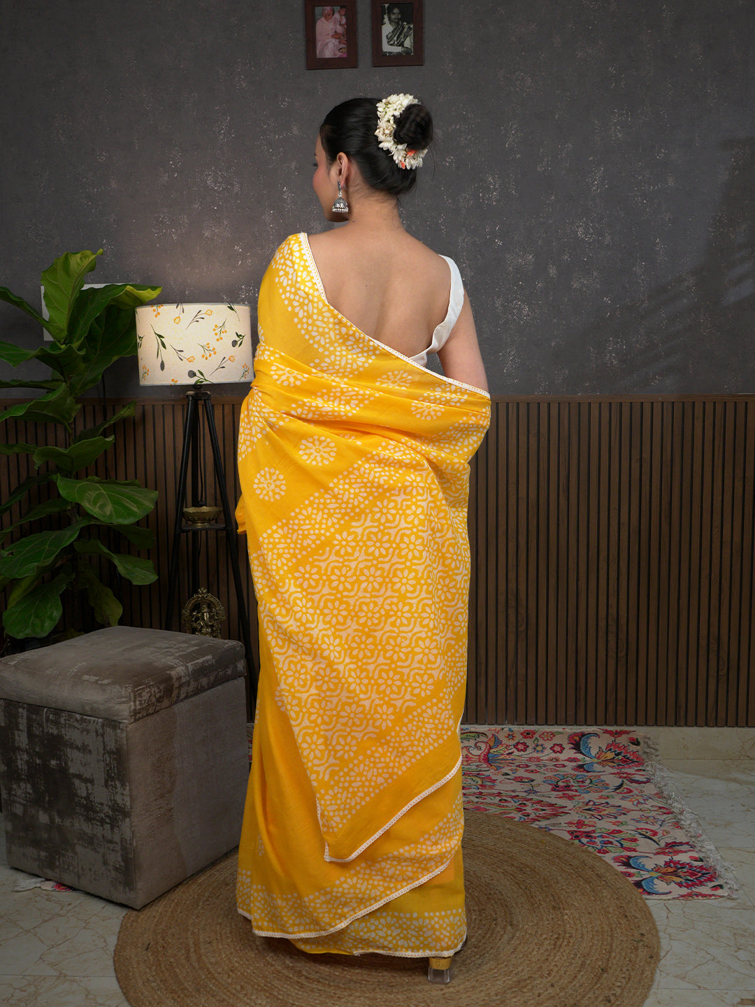 Suti Mudra Yellow Batik Saree