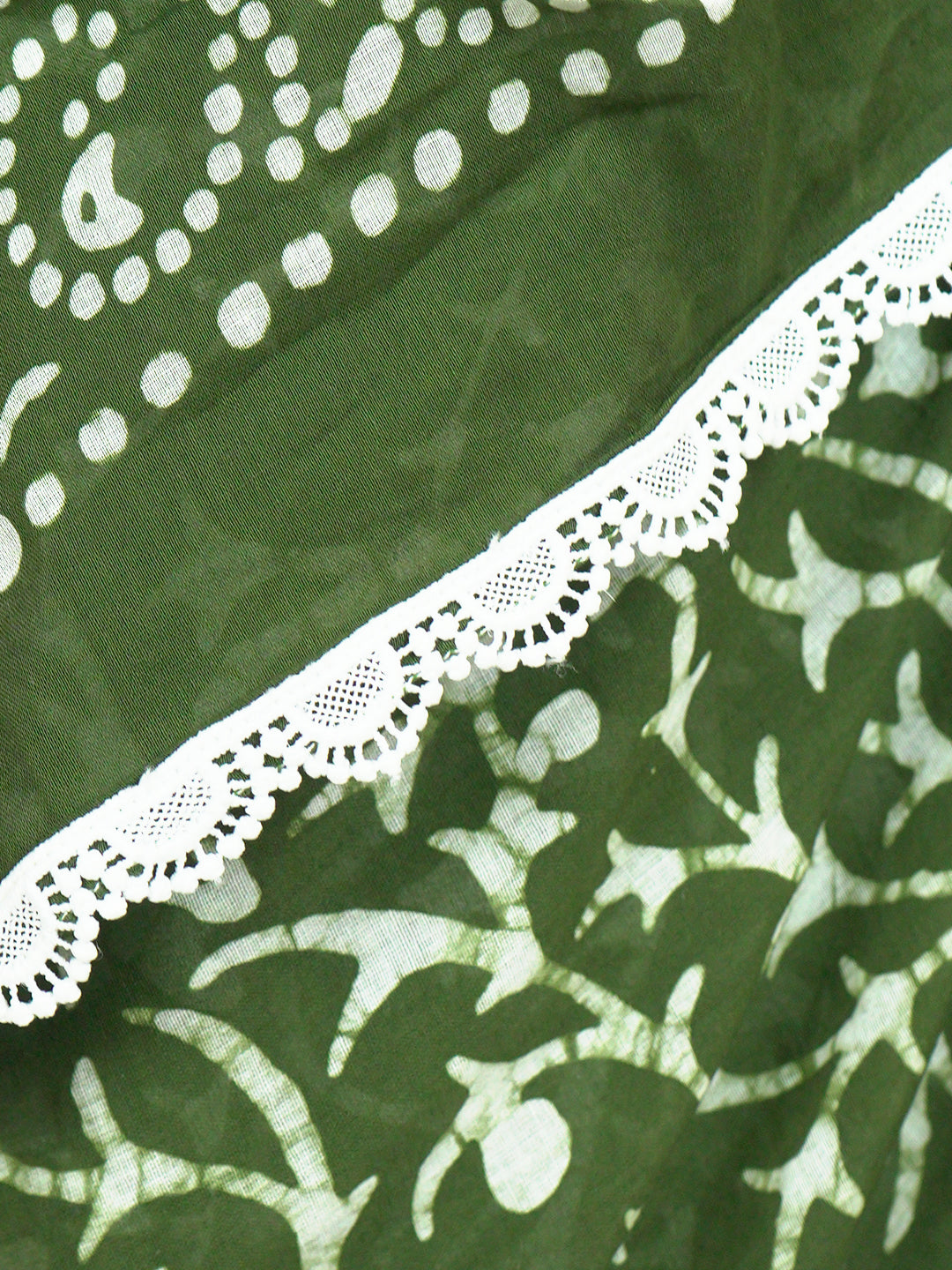 Suti Jaal Olive Batik Saree
