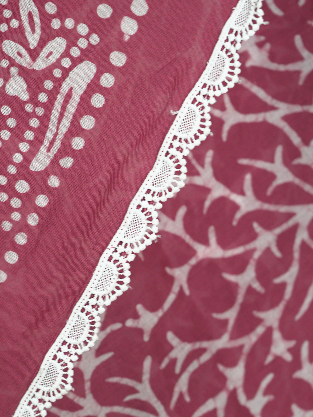 Suti Jaal Dusty Pink Batik Saree