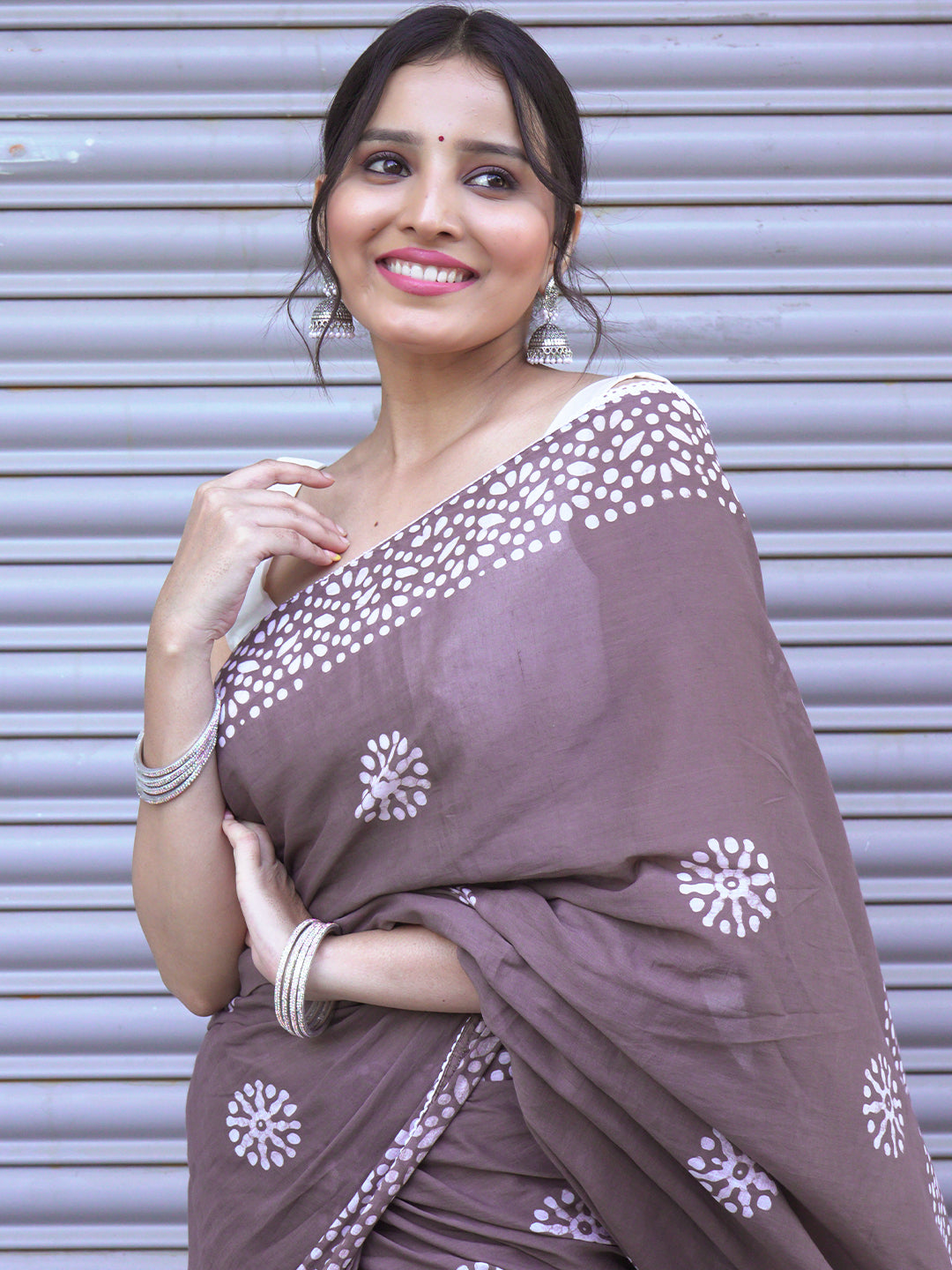 Suti Mudra Sand Batik Saree