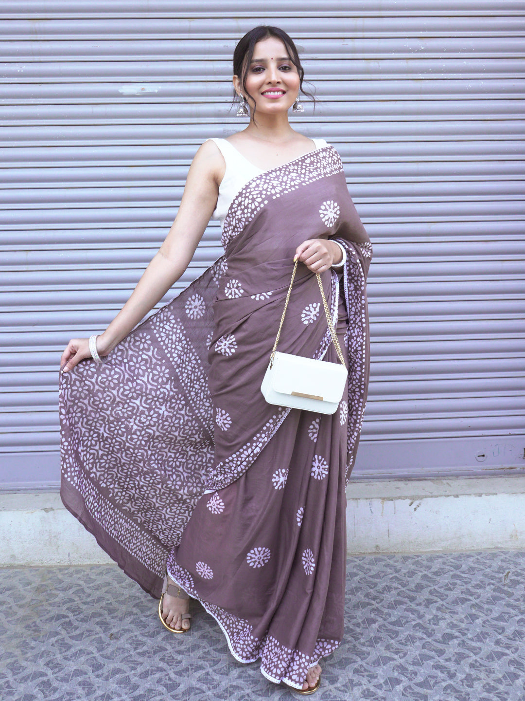 Suti Mudra Sand Batik Saree