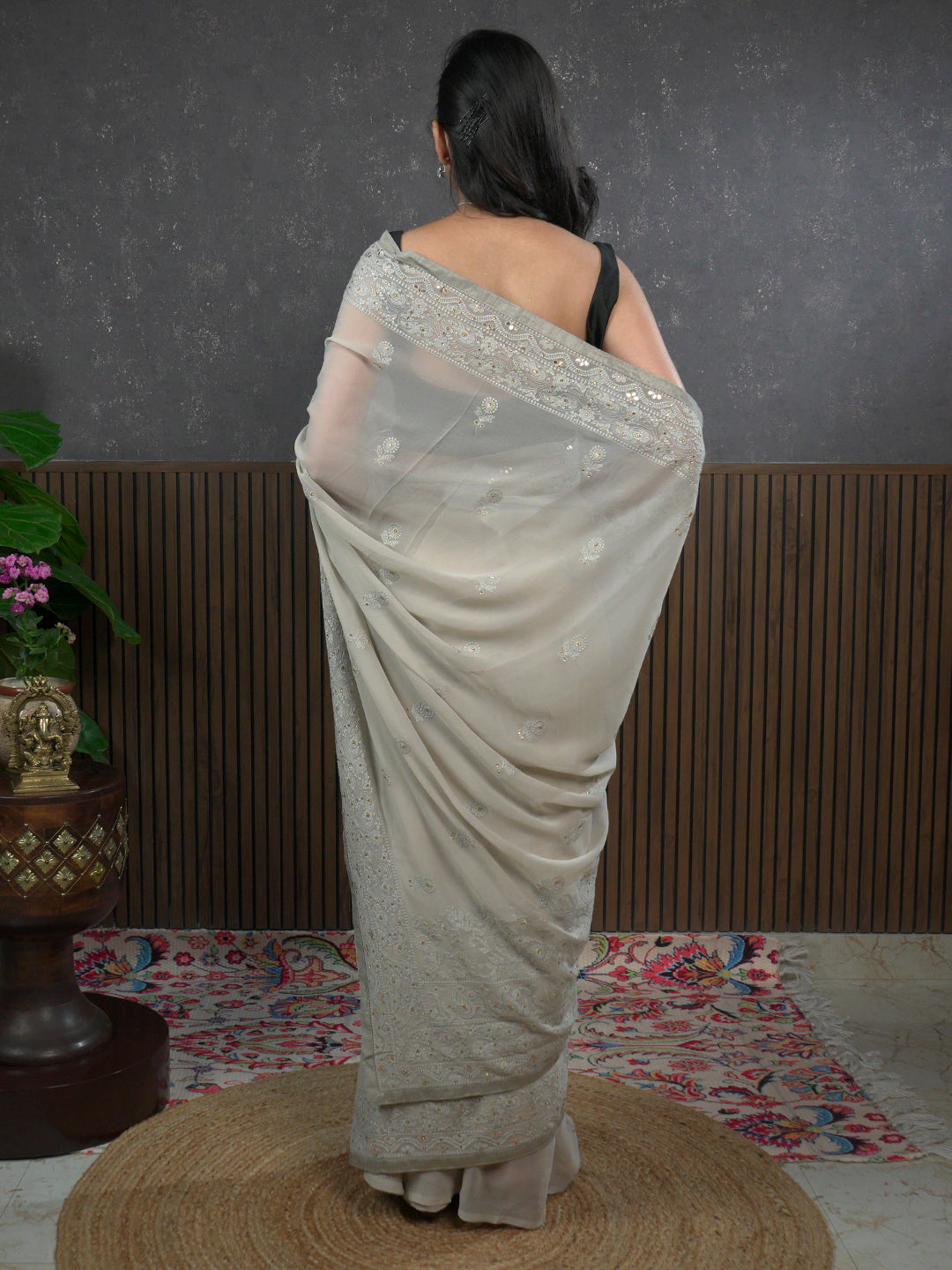 Nazakat Sand Karachi Work Saree