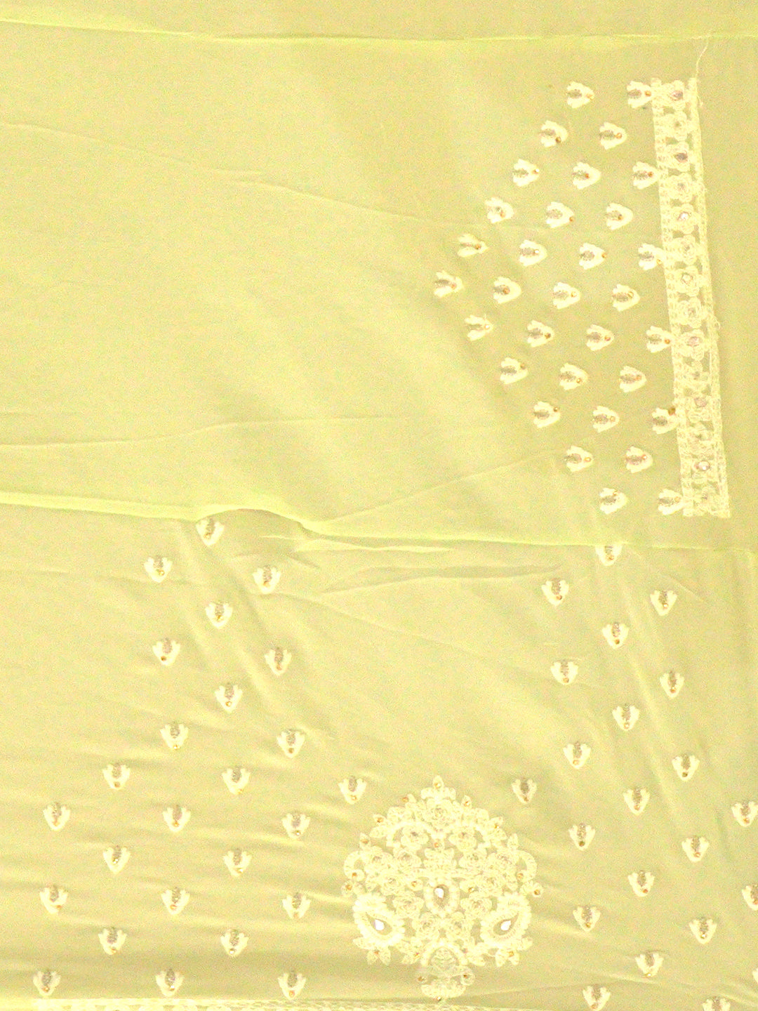 Nazakat Green Karachi Work Saree