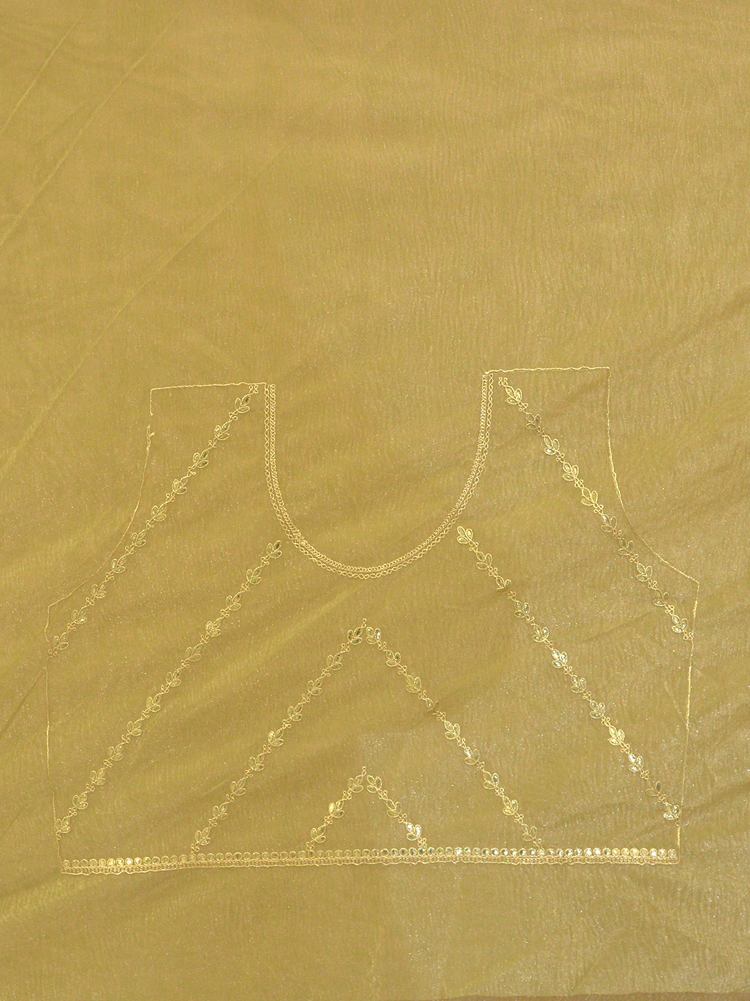 Gota Mustard Embroidered Saree