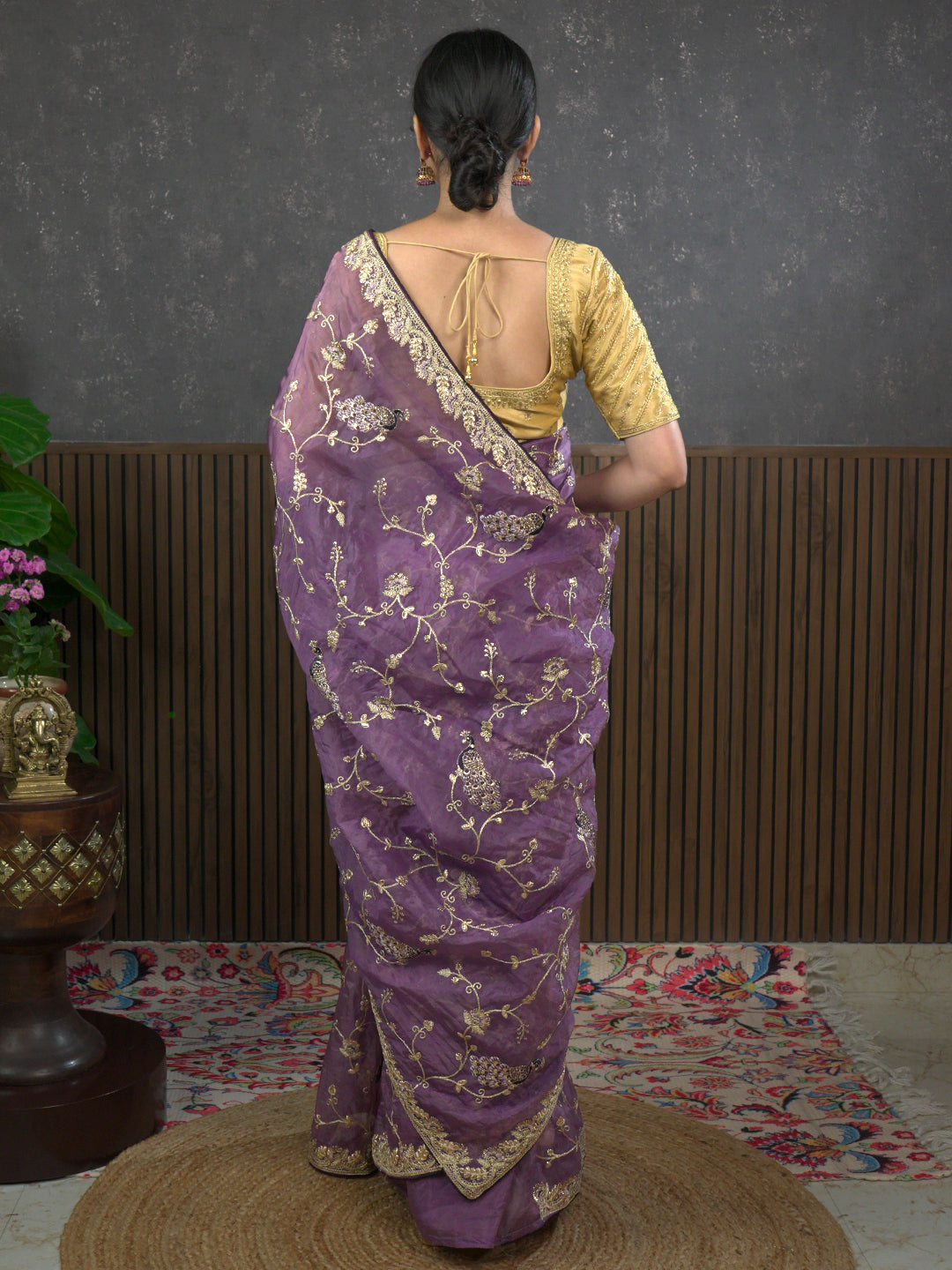 Gota Lavender Embroidered Saree