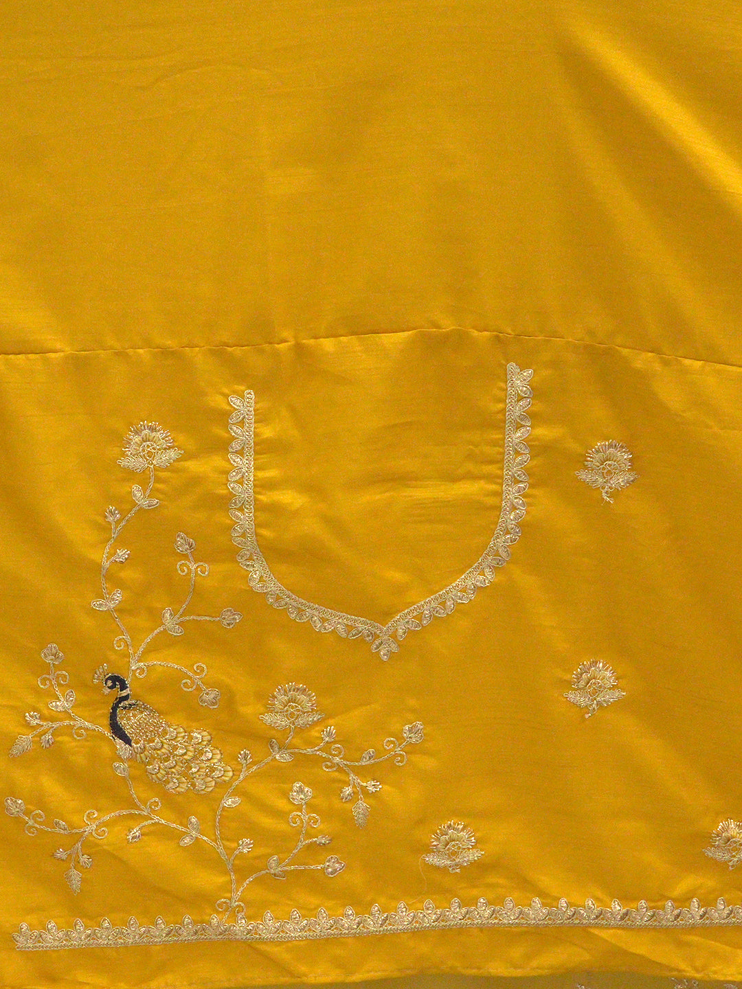 Gota Mustard Embroidered Saree