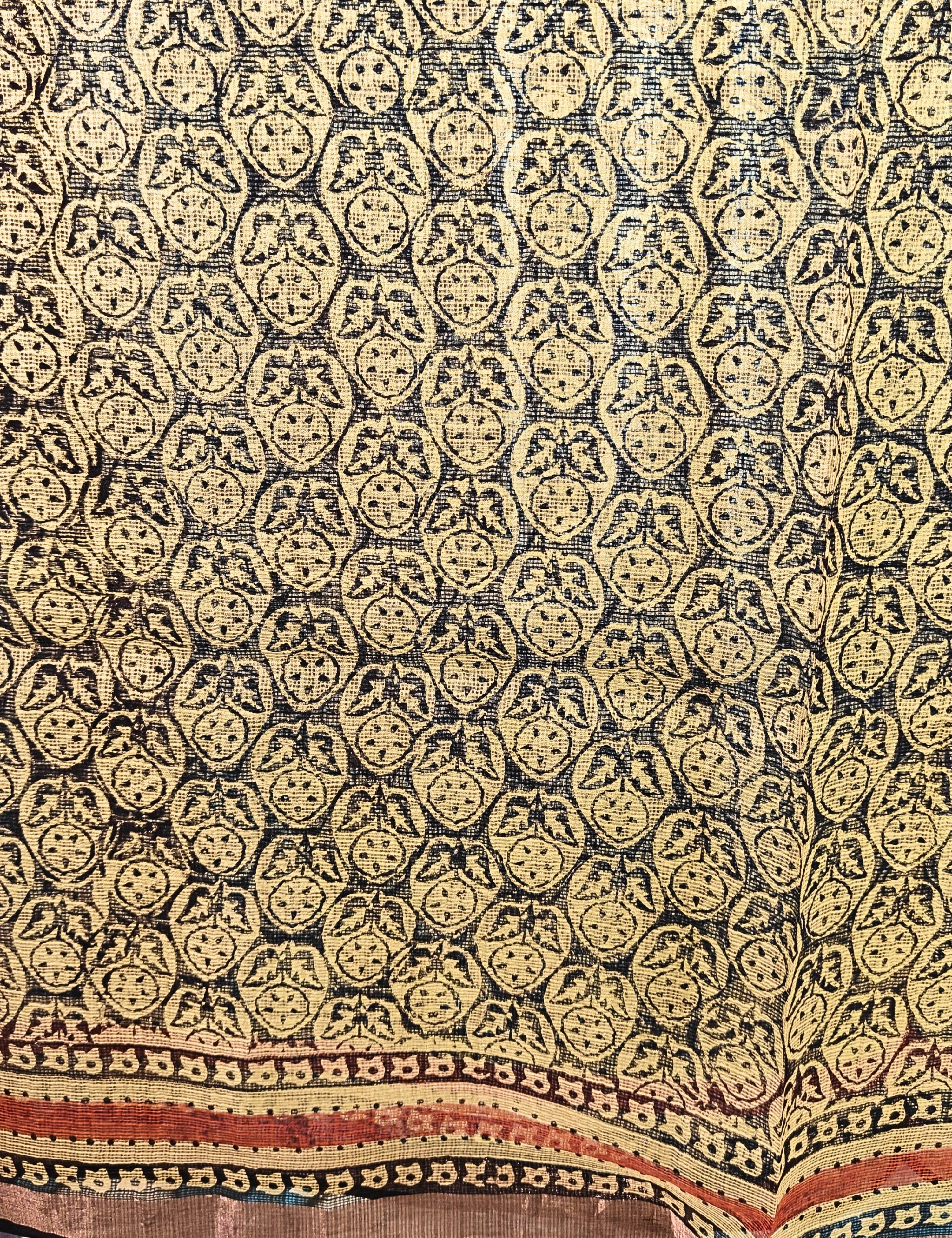 Vatika Maroon Bagru Saree