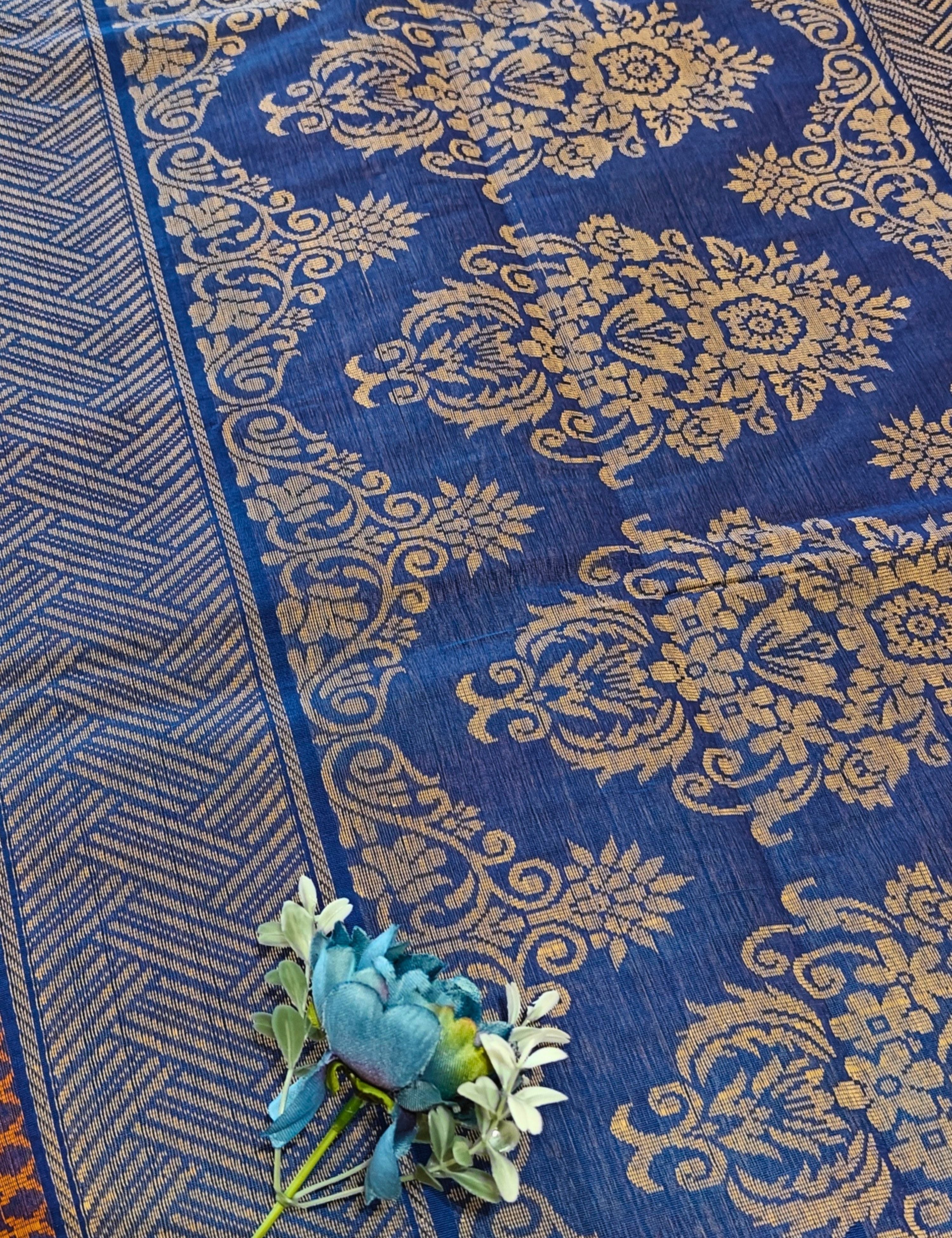 Blue Negamam Cotton Saree