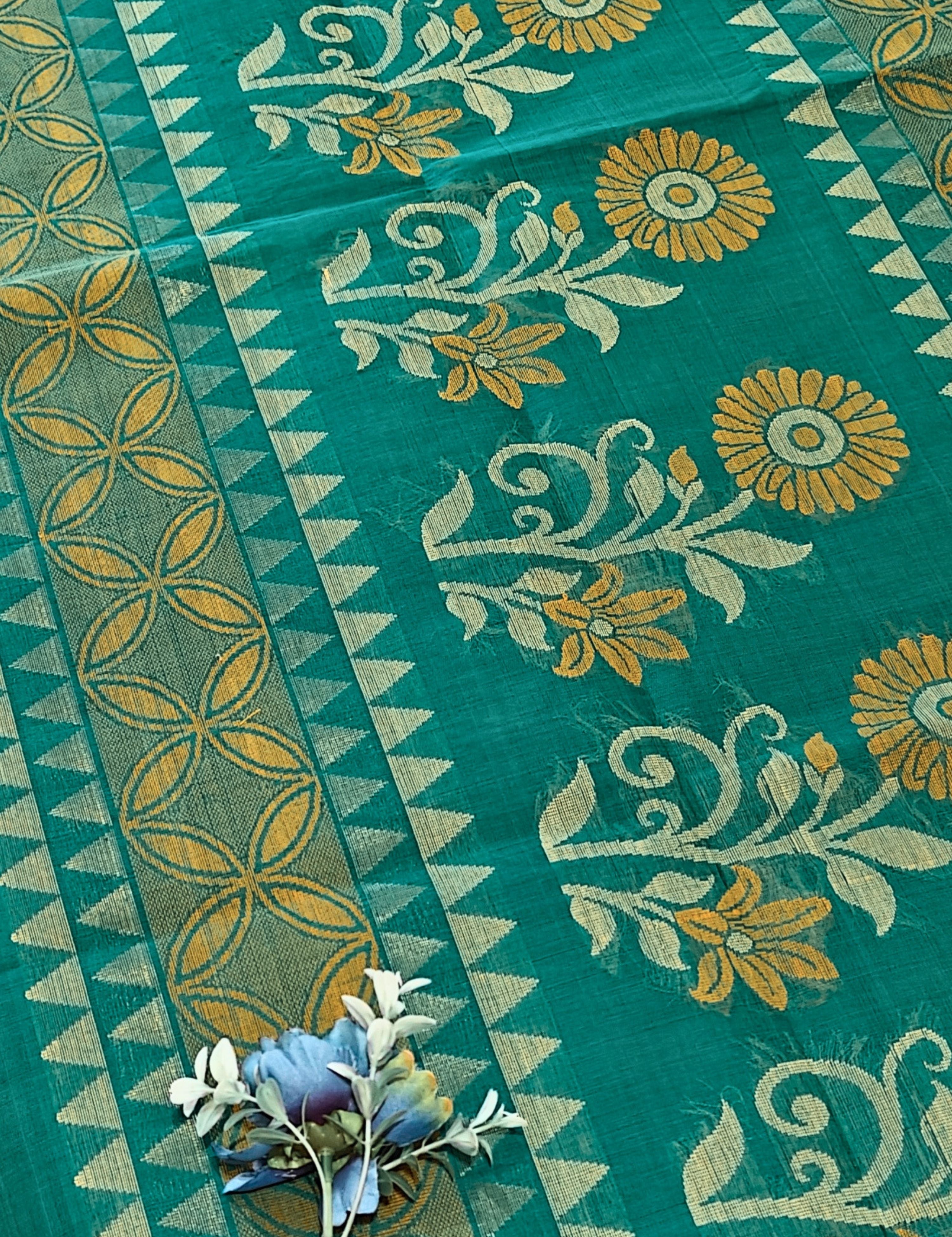 Sea-Green Negamam Cotton Saree
