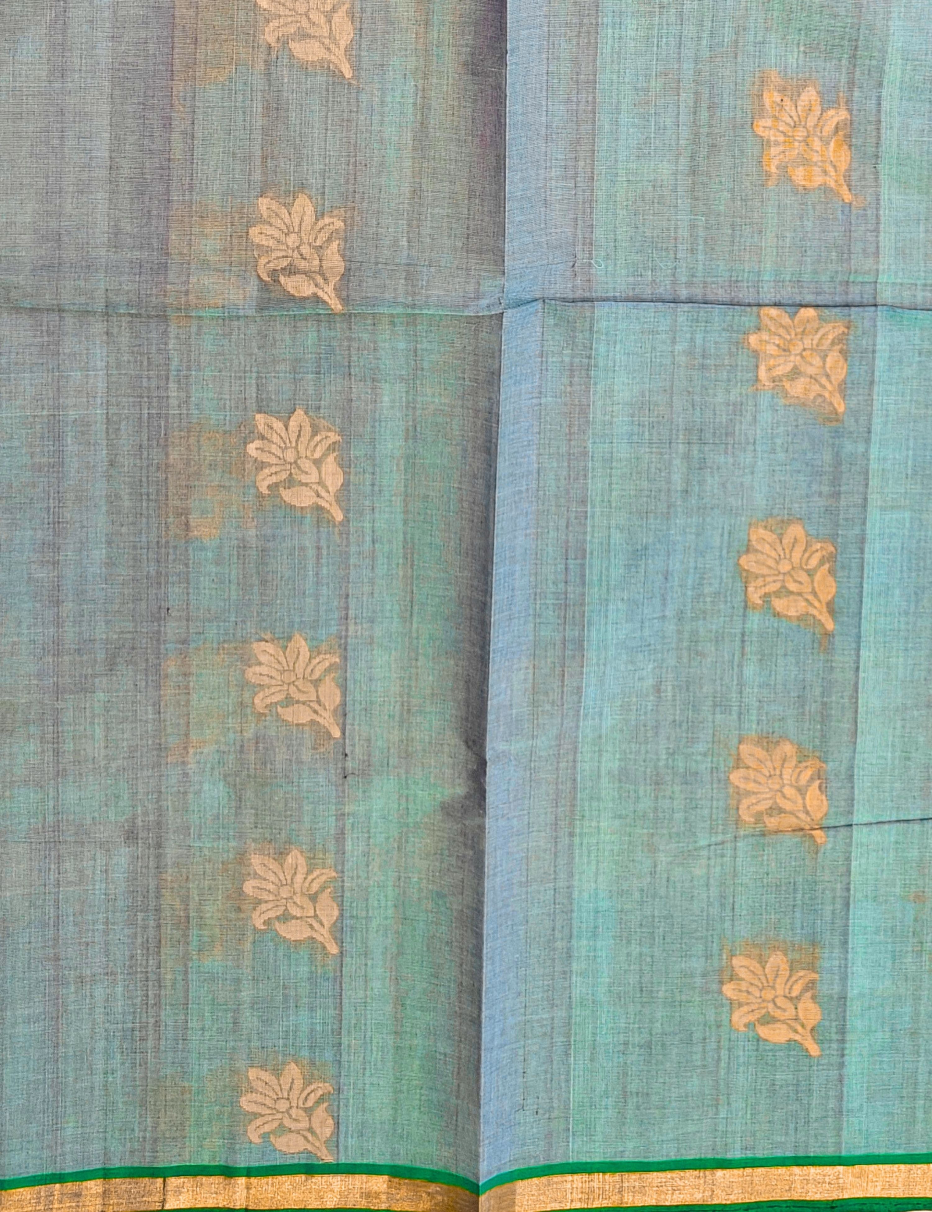 Teal Negamam Cotton Saree