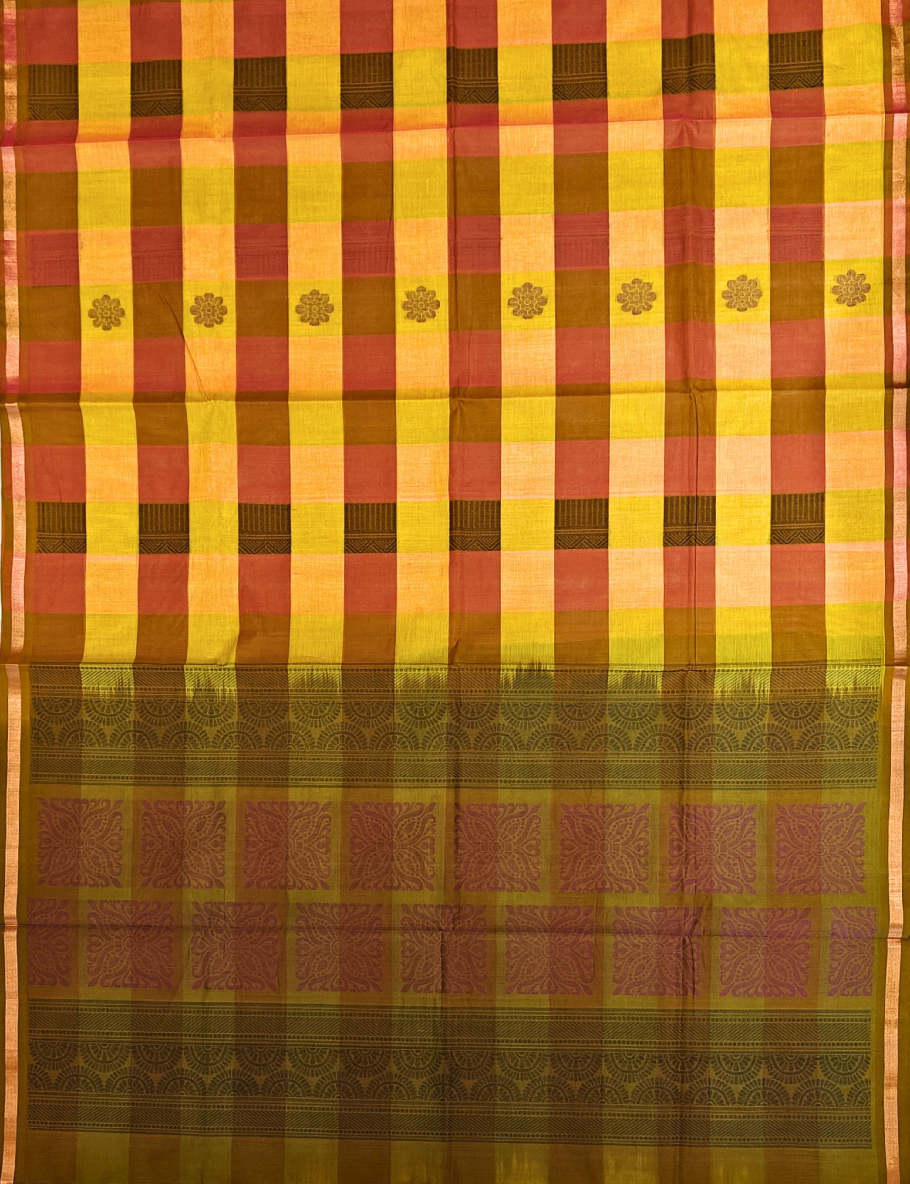 Orange Negamam Cotton Saree