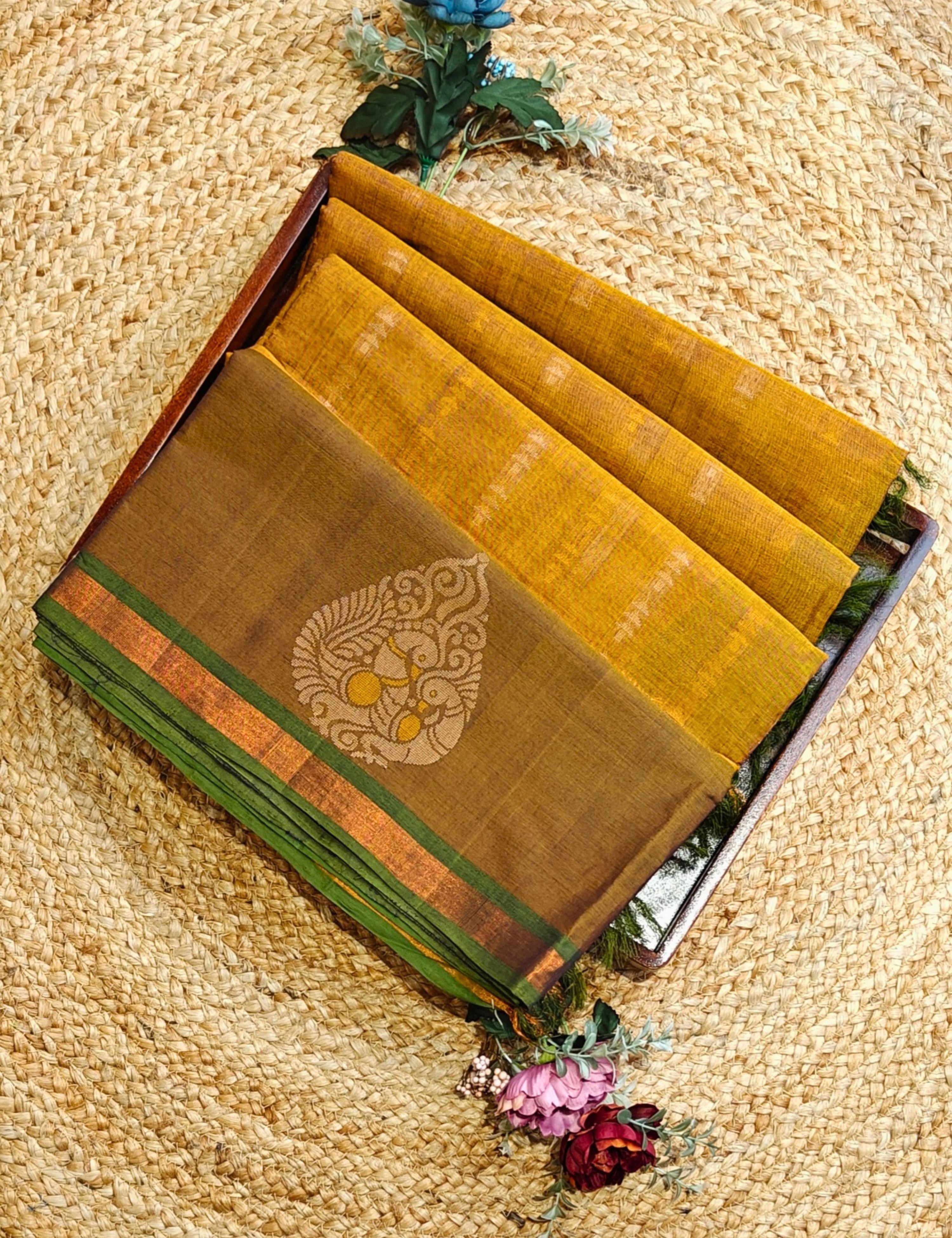 Orange Negamam Cotton Saree