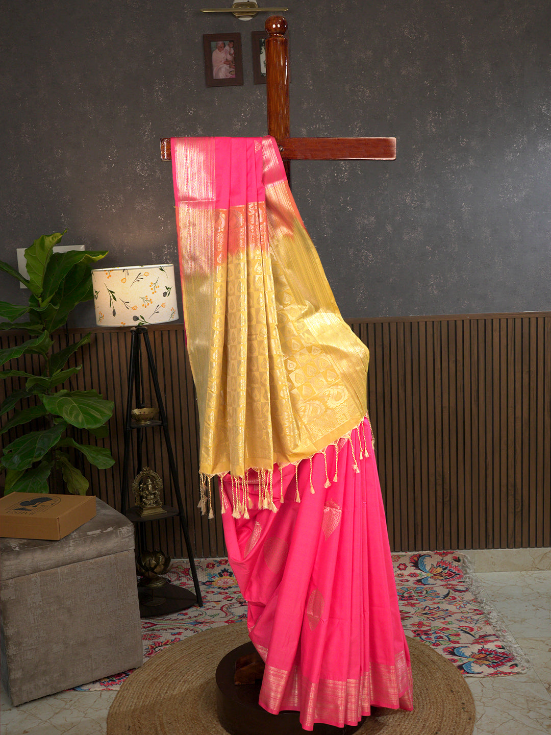 Varnika Pink Soft Semi Silk Saree