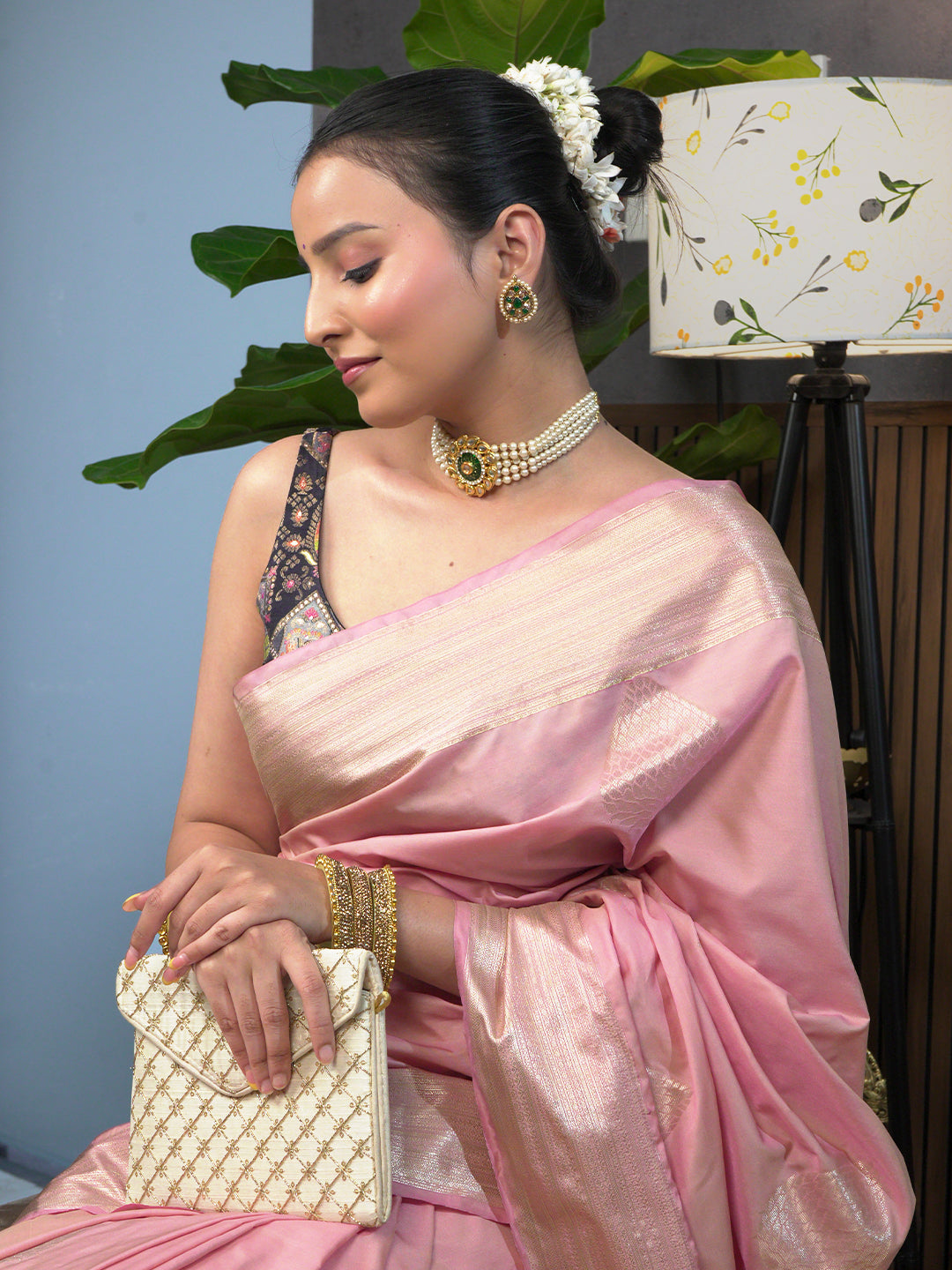 Varnika Pink Soft Semi Silk Saree