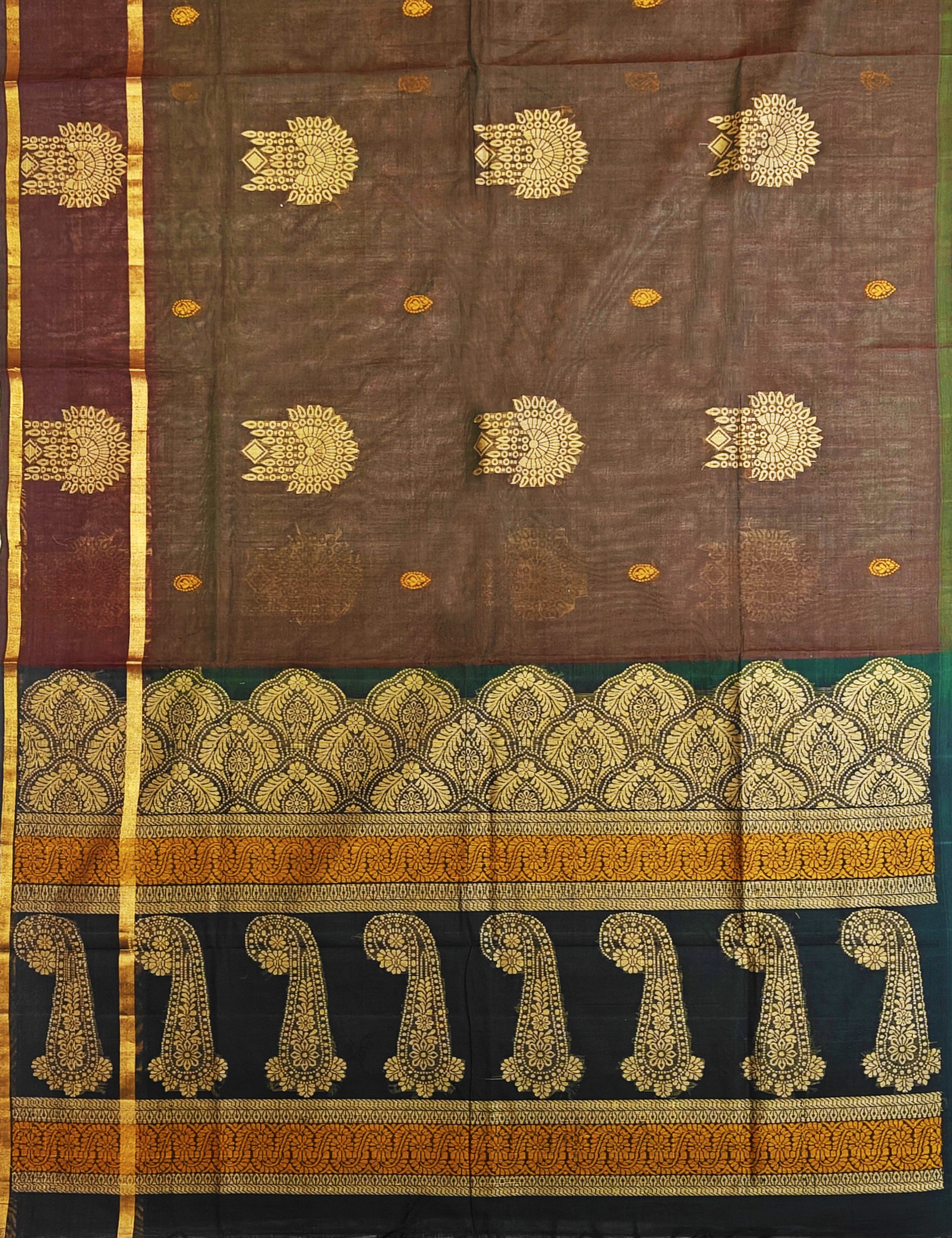 Brown Negamam Cotton Saree