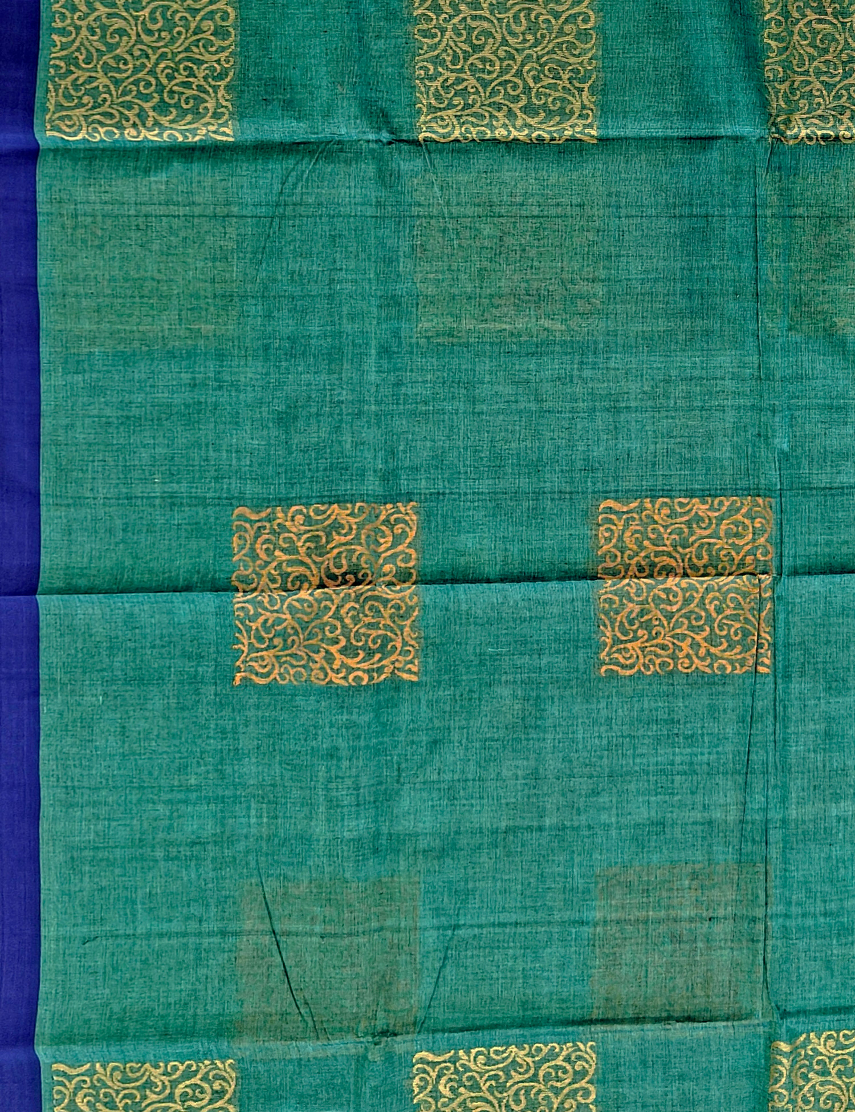 Teal Negamam Cotton Saree