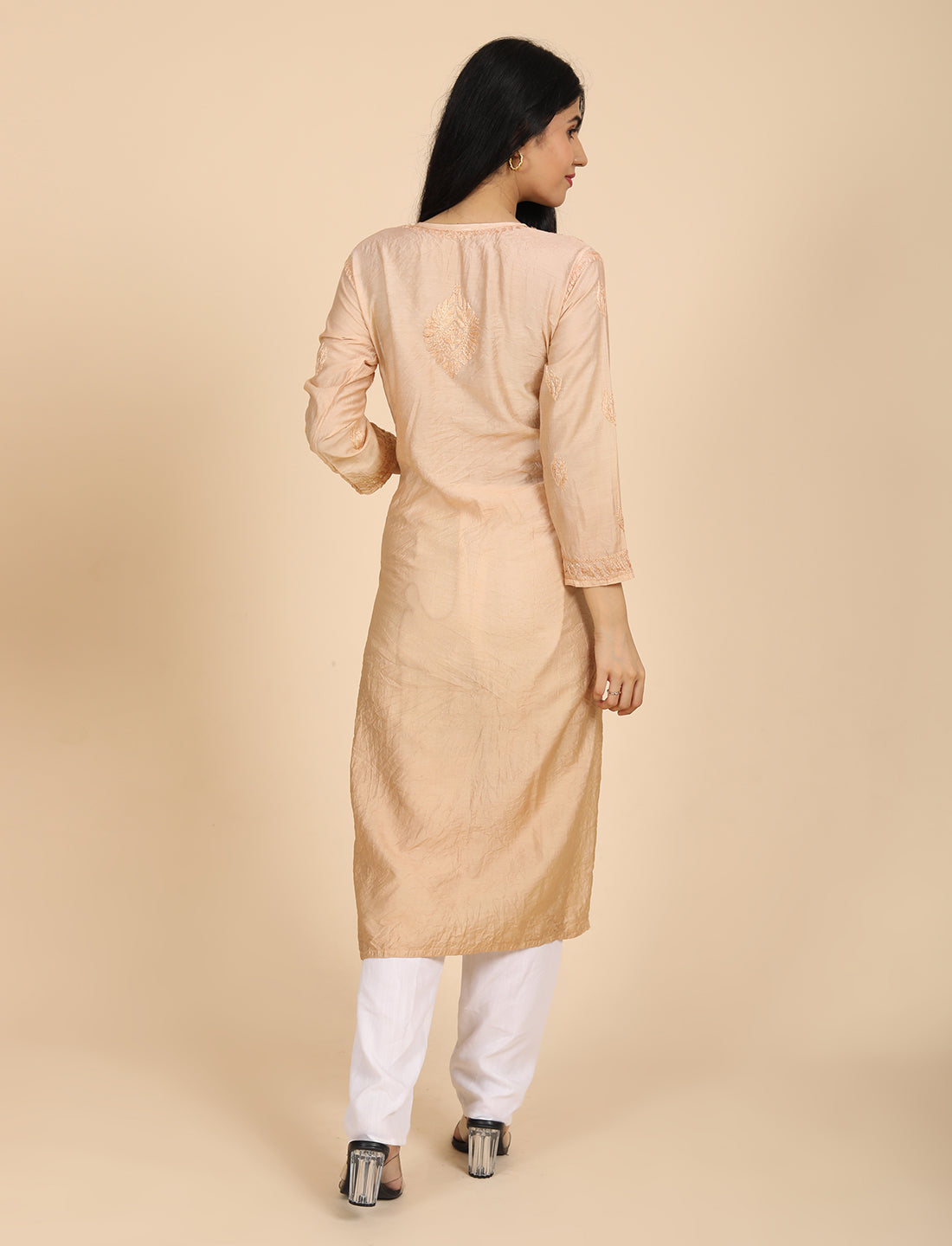 Noor Beige Chikankari Kurta