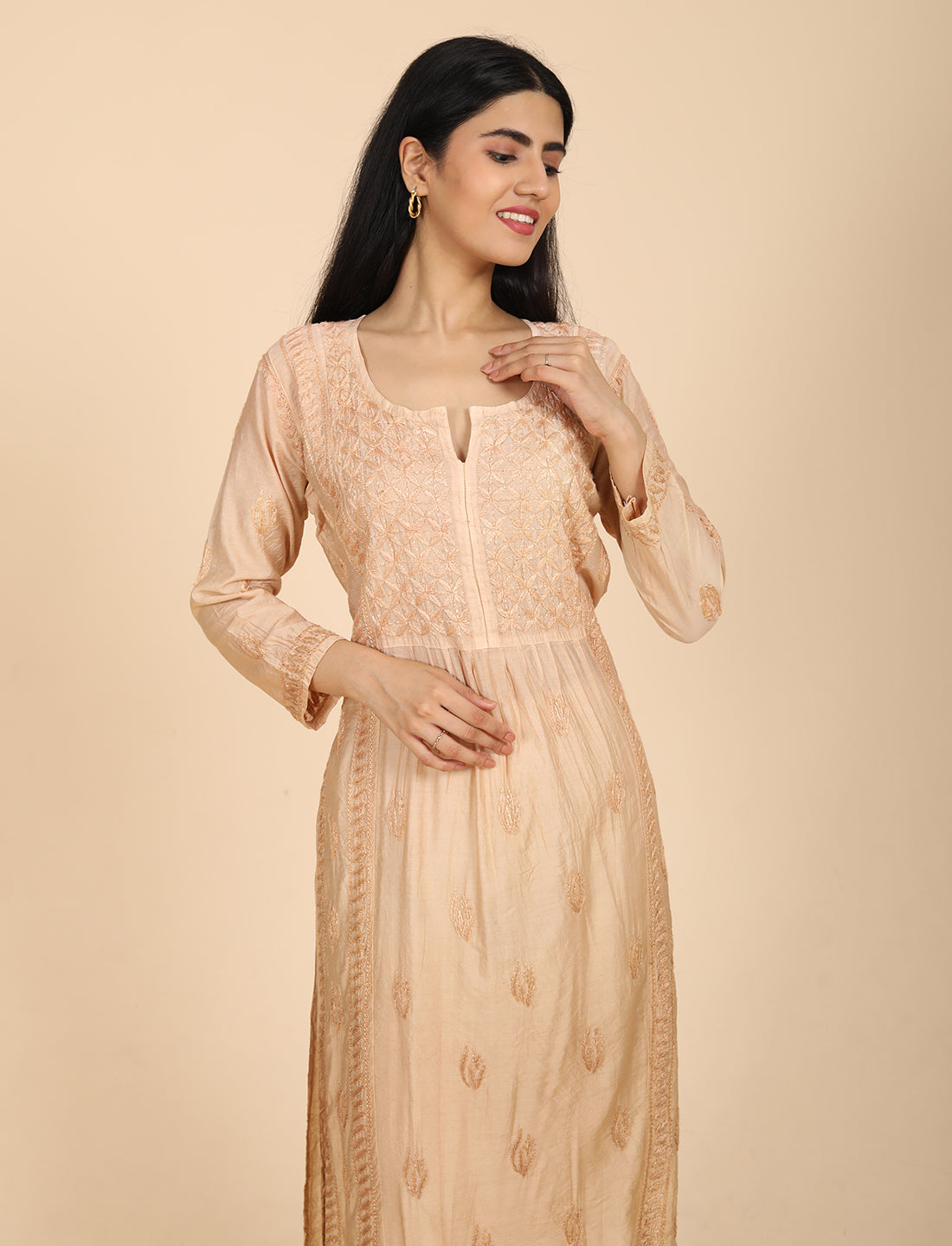 Noor Beige Chikankari Kurta