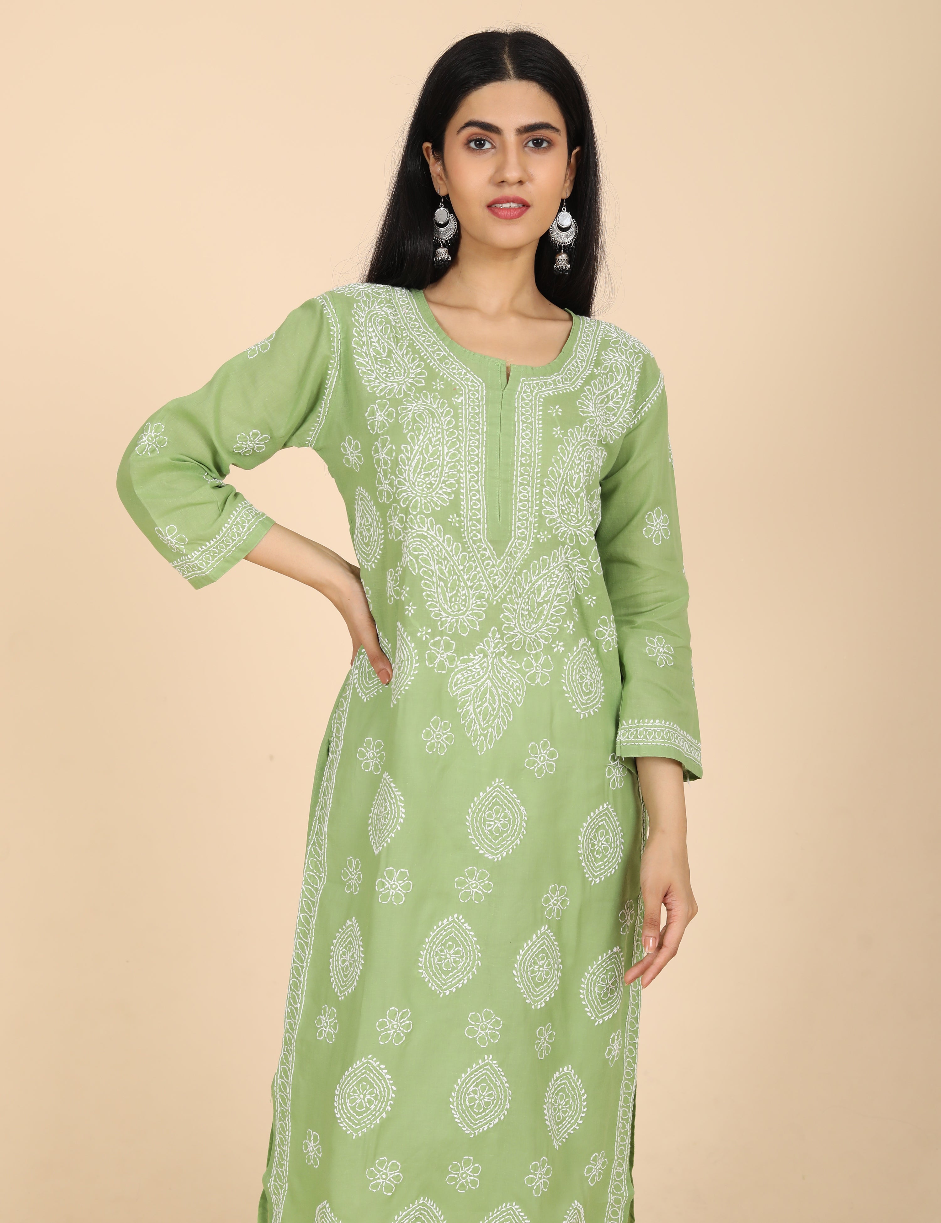 Imtizaj Green Chikankari Kurta