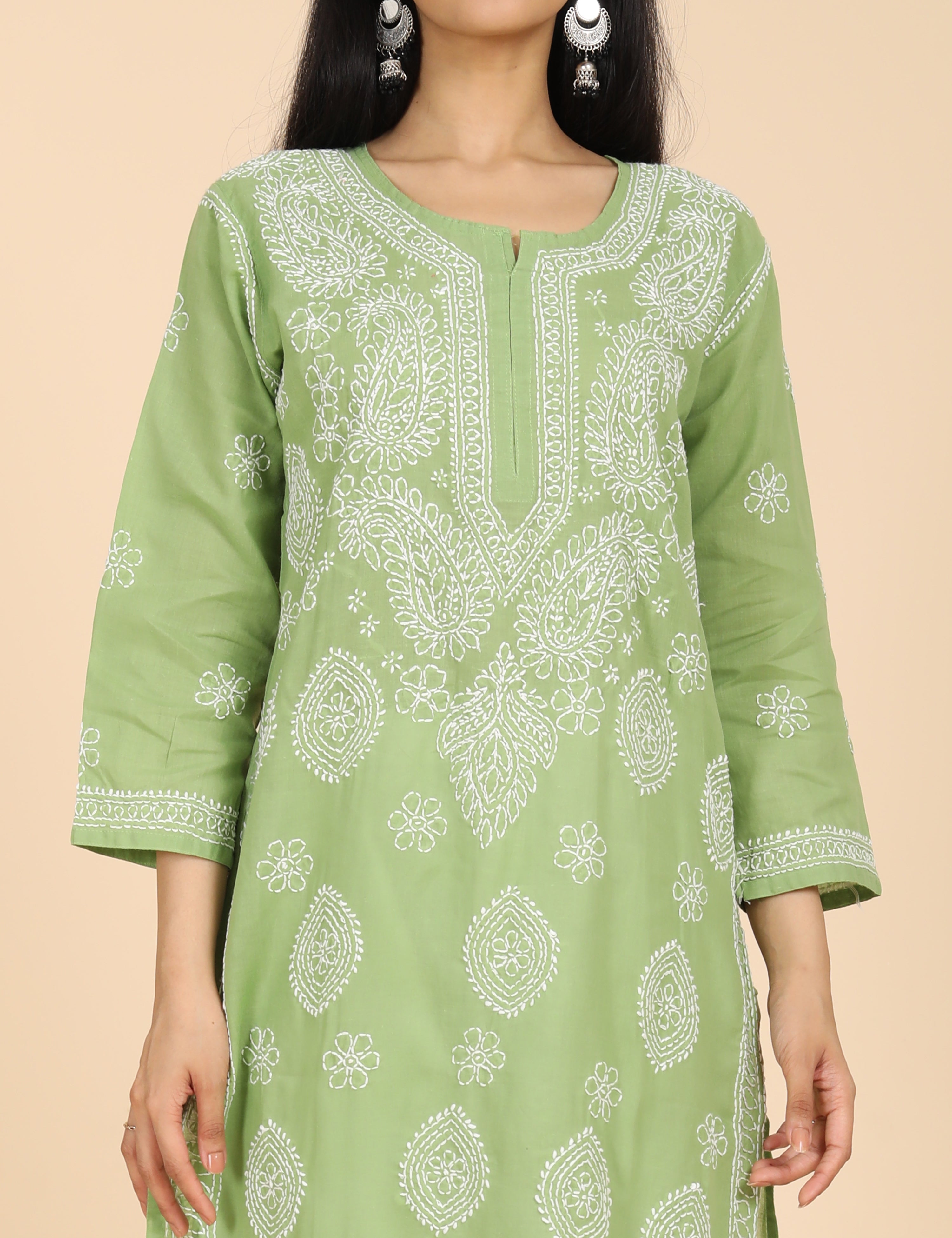 Imtizaj Green Chikankari Kurta