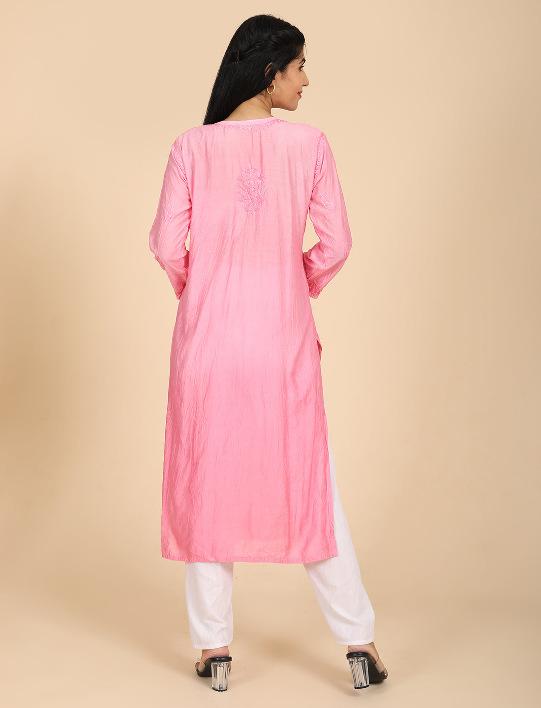 Noor Pink Chikankari Kurta