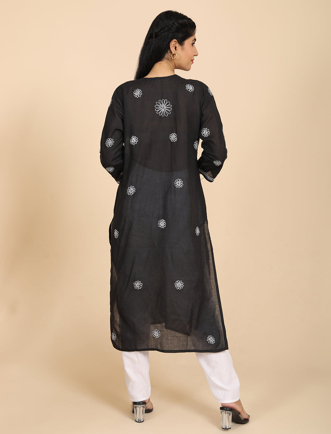 Naqsh Black Chikankari Kurta