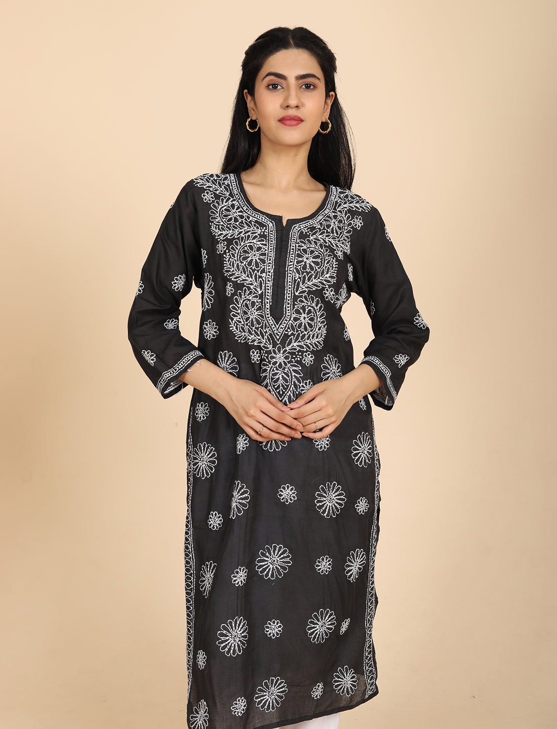 Naqsh Black Chikankari Kurta