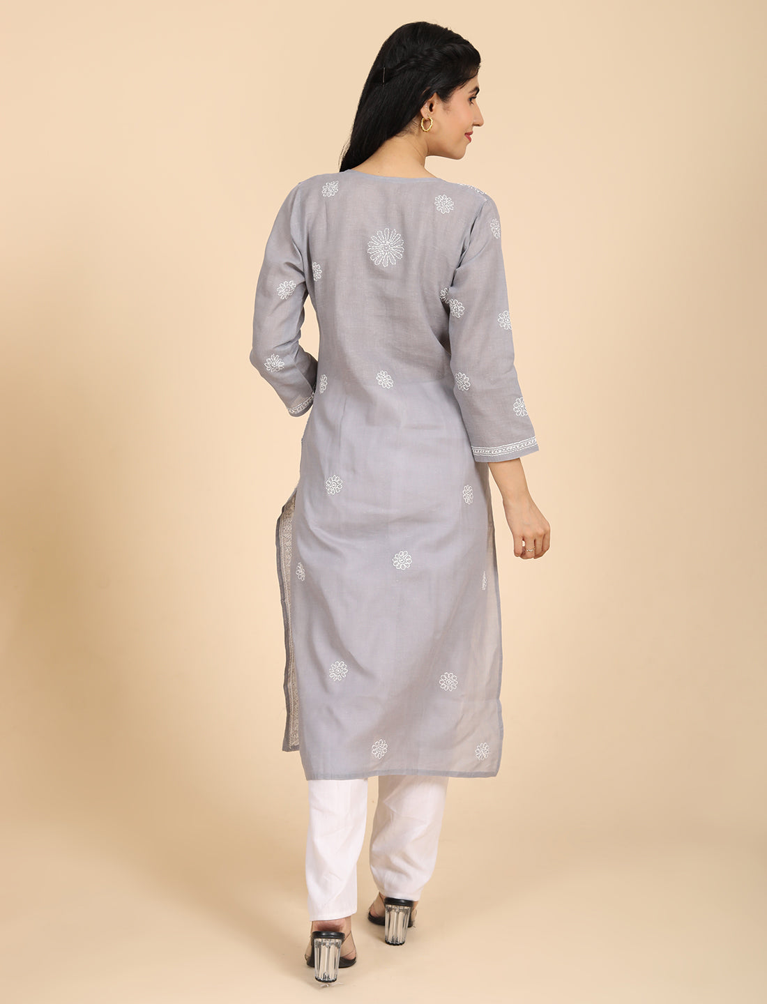 Naqsh Grey Chikankari Kurta