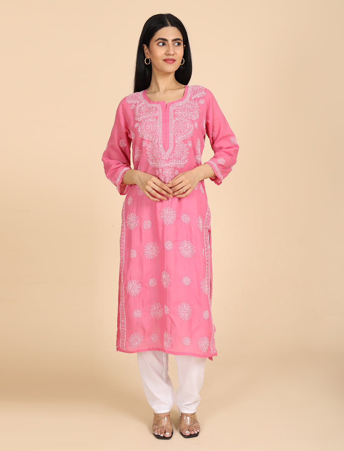 Naqsh Pink Chikankari Kurta