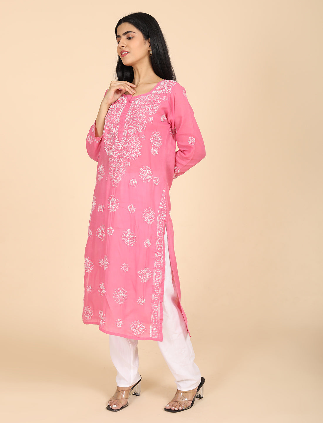 Naqsh Pink Chikankari Kurta