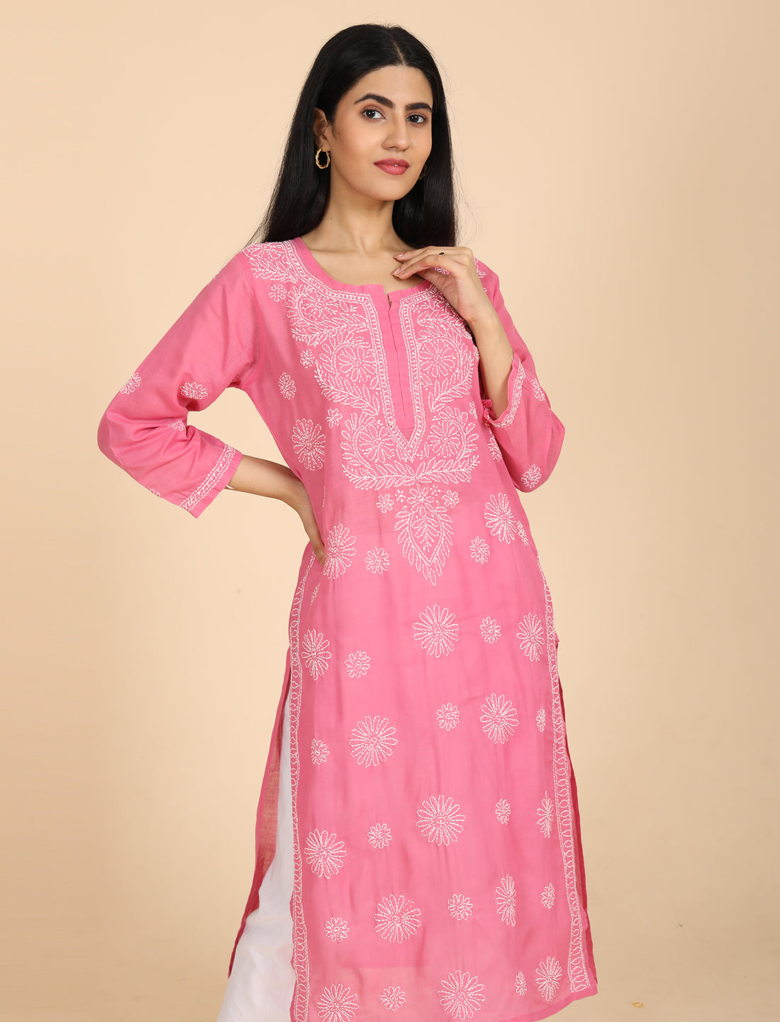 Naqsh Pink Chikankari Kurta