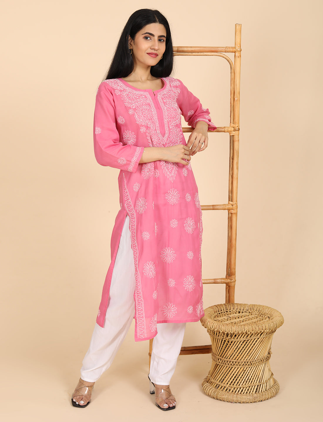 Naqsh Pink Chikankari Kurta