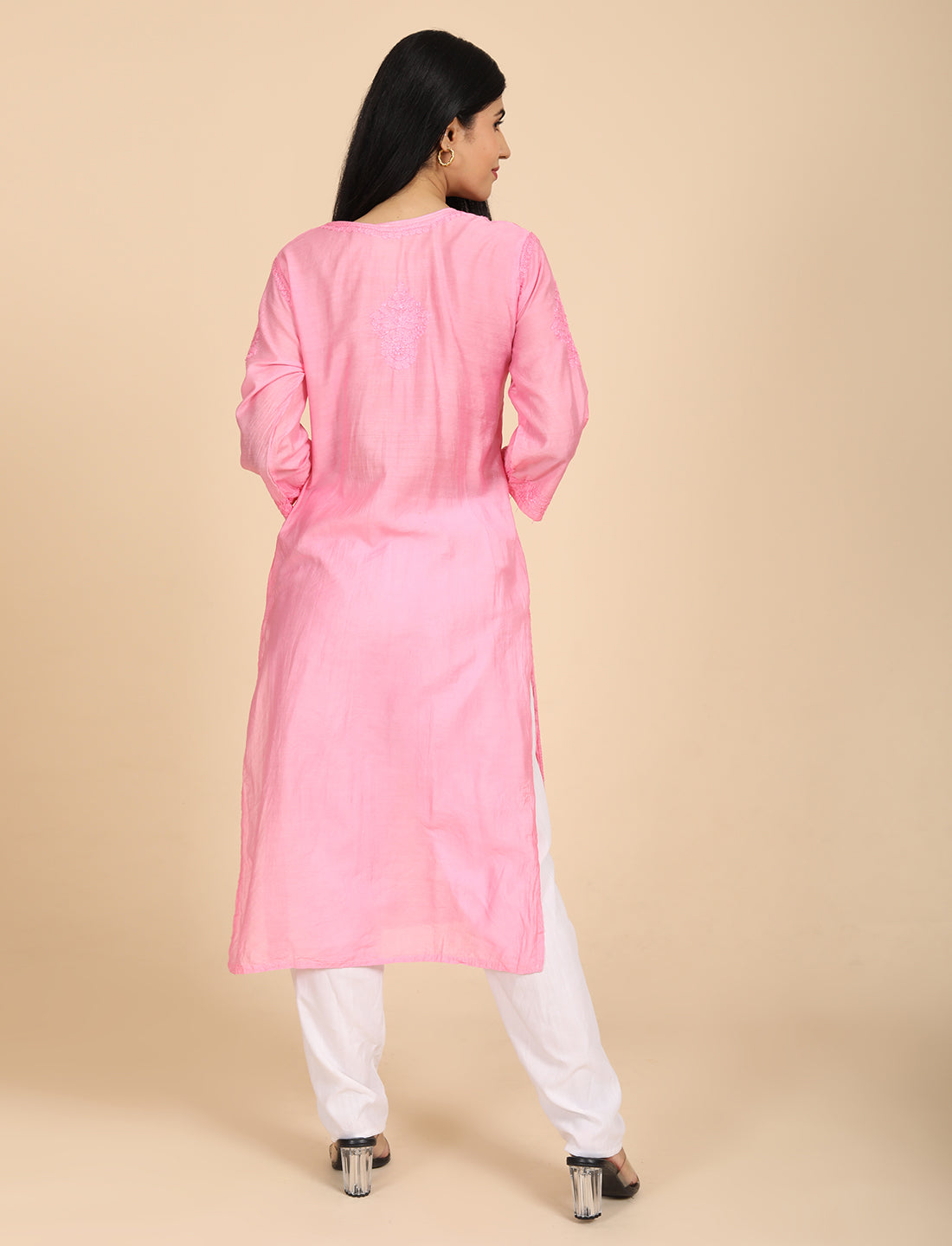 Hassas Pink Chikankari Kurta