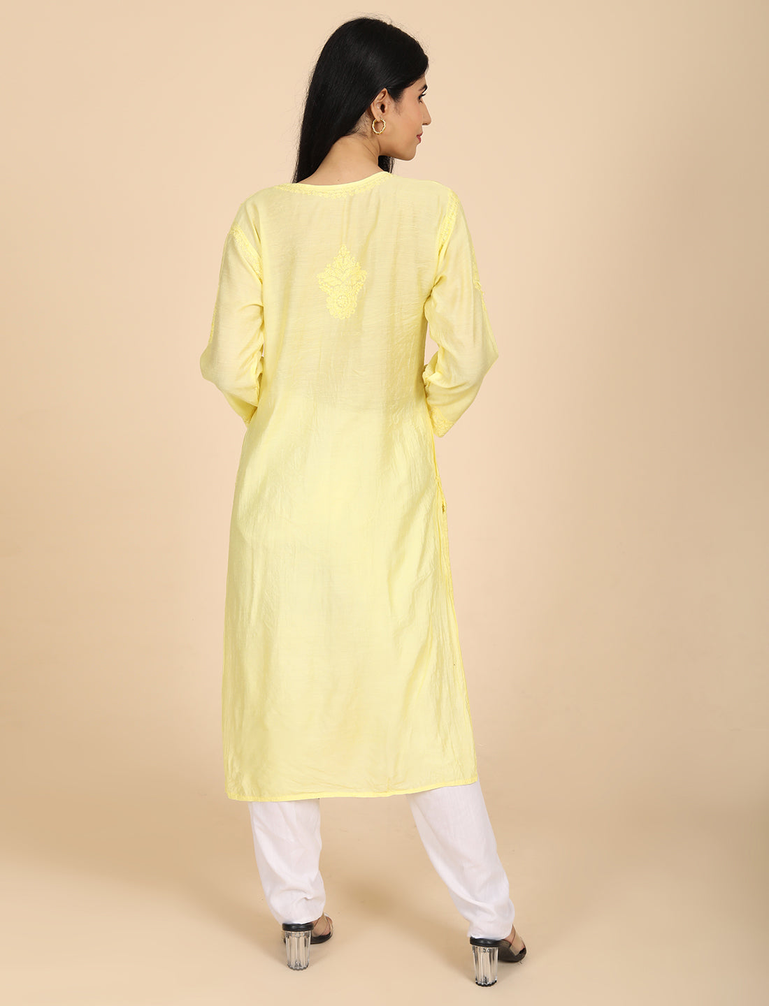 Hassas Yellow Chikankari Kurta