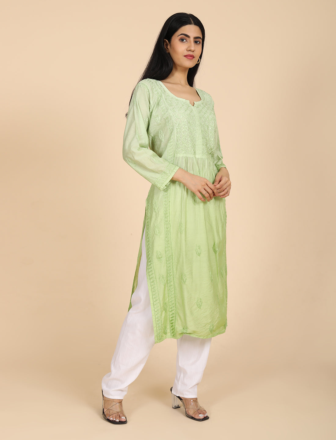 Noor Green Chikankari Kurta