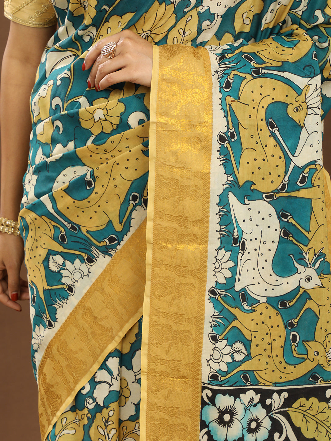 Pushp Multicolored Kalamkari Saree